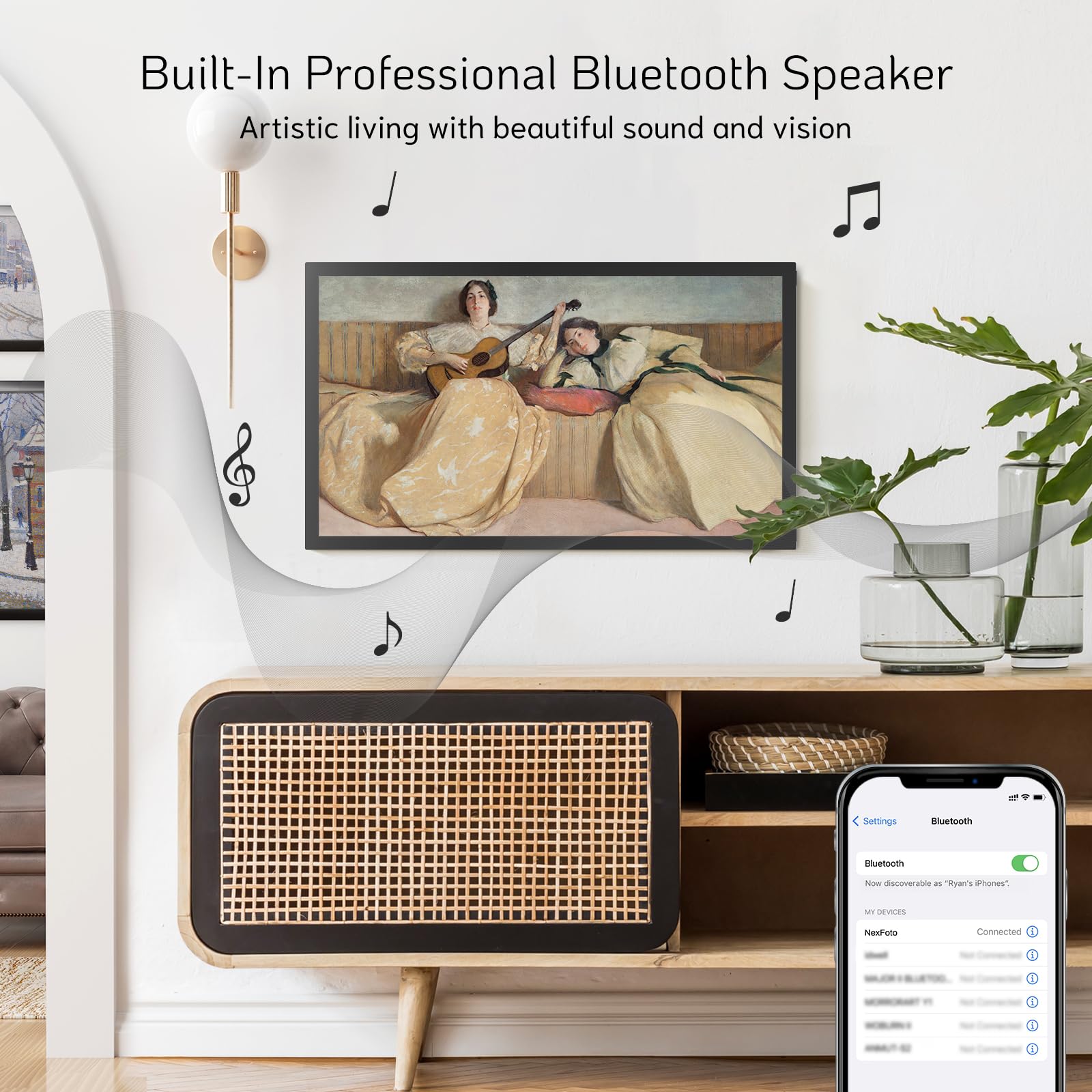 Nexfoto 21.5 Inch Extra Large Digital Picture Frame 64Gb With Bluetooth Speakers, Digital Photo Frame 1920X1080 Ips Fhd With Lig