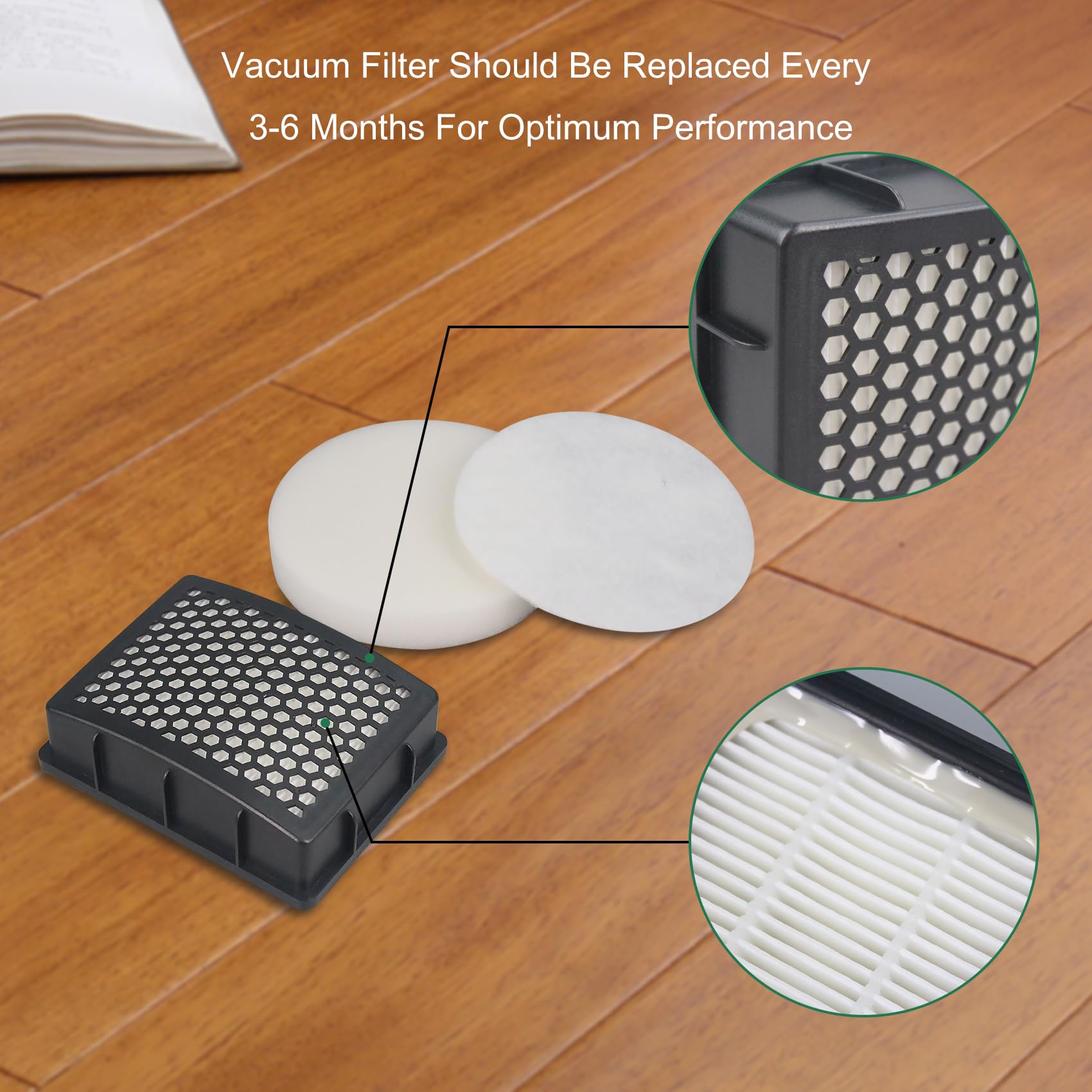 Ymimi Replacement Filter Compatible With Kenmore Bagless Upright Vacuum,Fits Models Du2015,Du2012,K4010 Series (2 Hepa Filter An