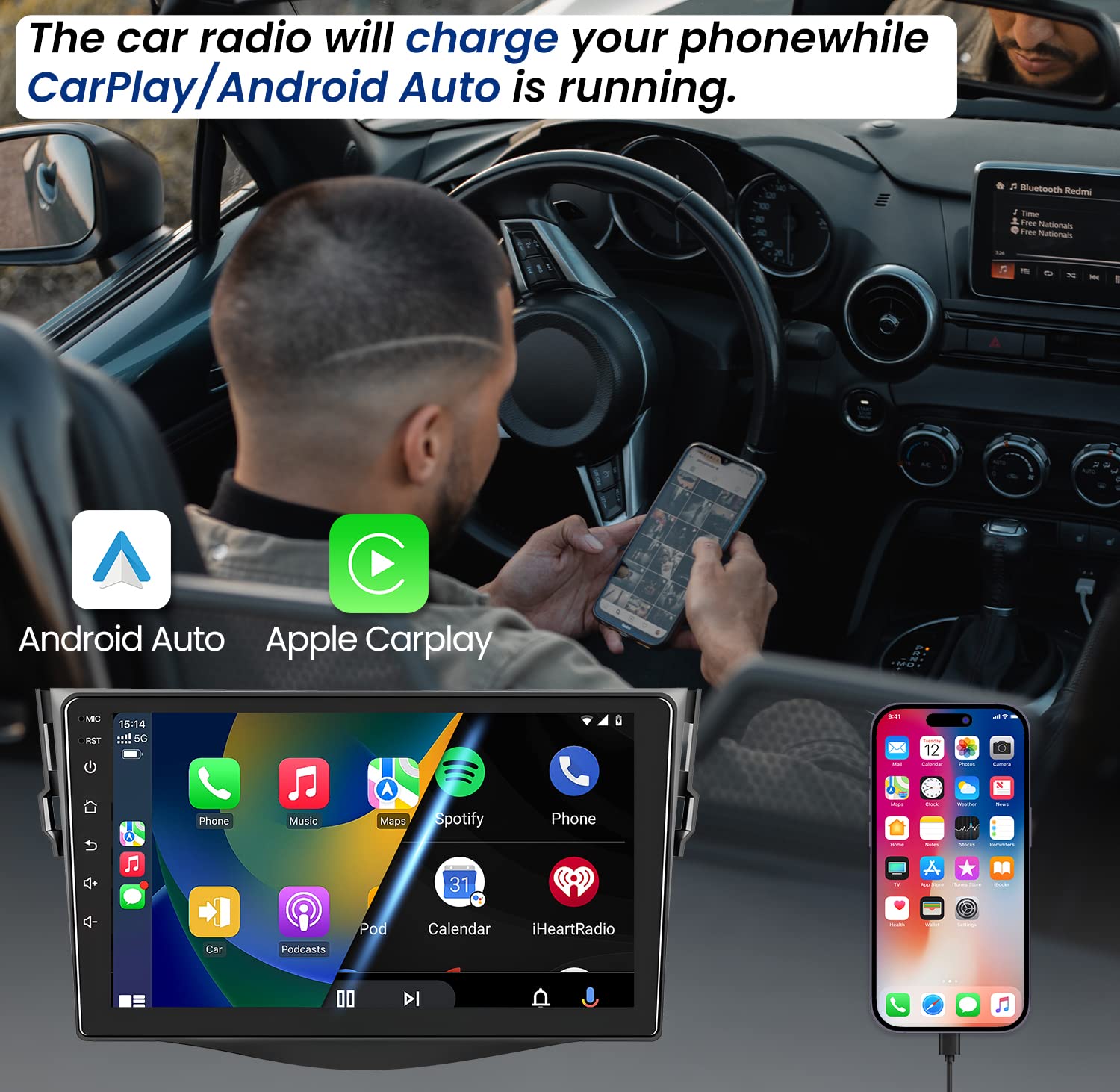 Car Stereo Radio For Toyota Rav4 2006 2007 2008 2009 2010 2011 2012 With Apple Carplay Android Auto 9 Inch Touch Screen Radio Wi