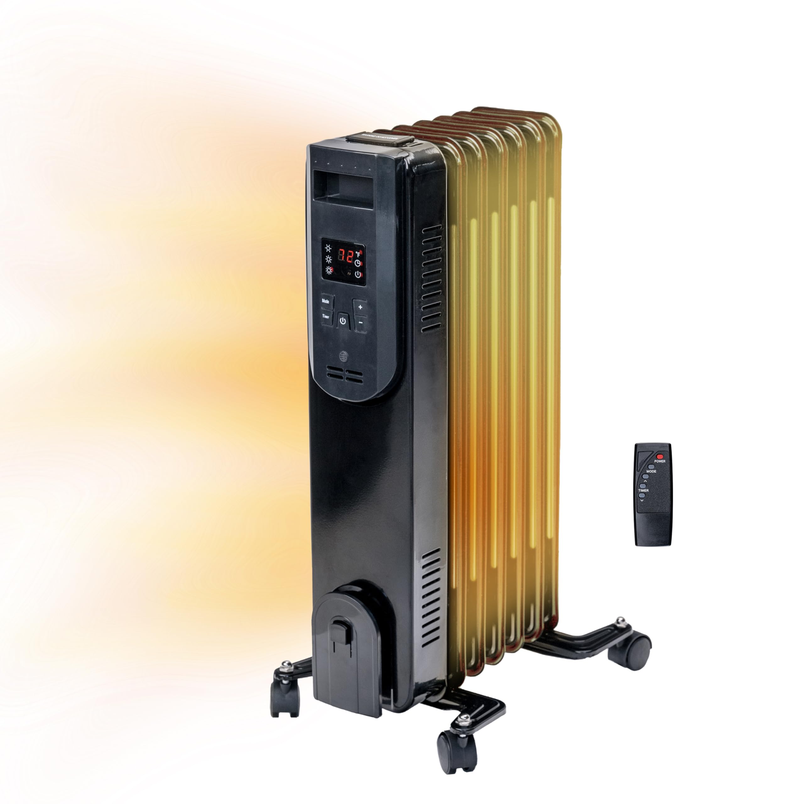 Comfort Zone Radiator Heater, Sealed Oil Filled Space Heater, Remote Control, Never Refill, Digital Display, Adjustable Thermost