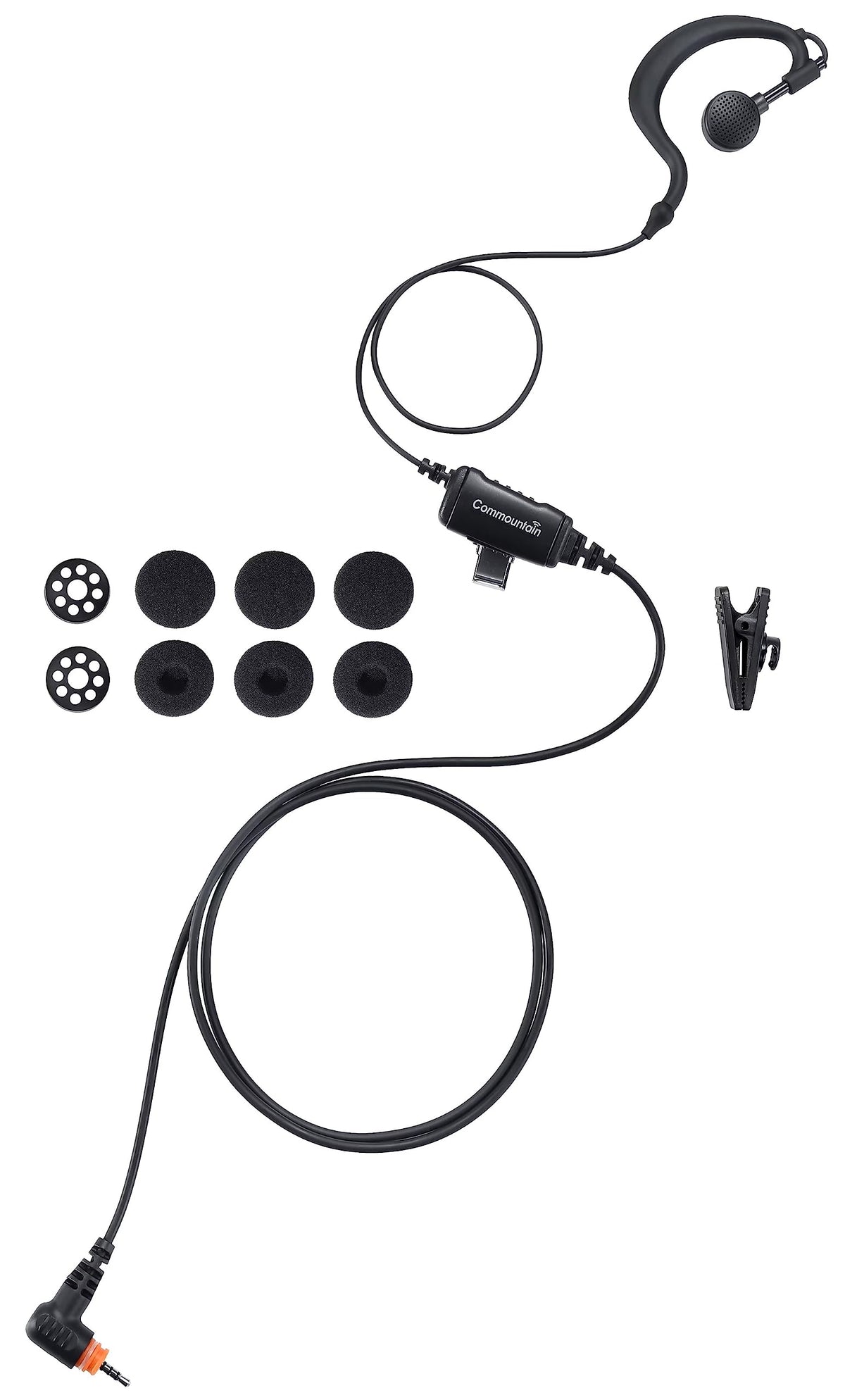 Commountain Sl300 Sl3500E Earpiece With Mic/Ptt Compatible For Motorola Radios Tlk 100 Tlk 110 Sl7550 Sl7550E Sl 300 Sl 3500E Tlk100 Tlk110 Series, G Shape Earhook Headset Fit Left Or Right Ear