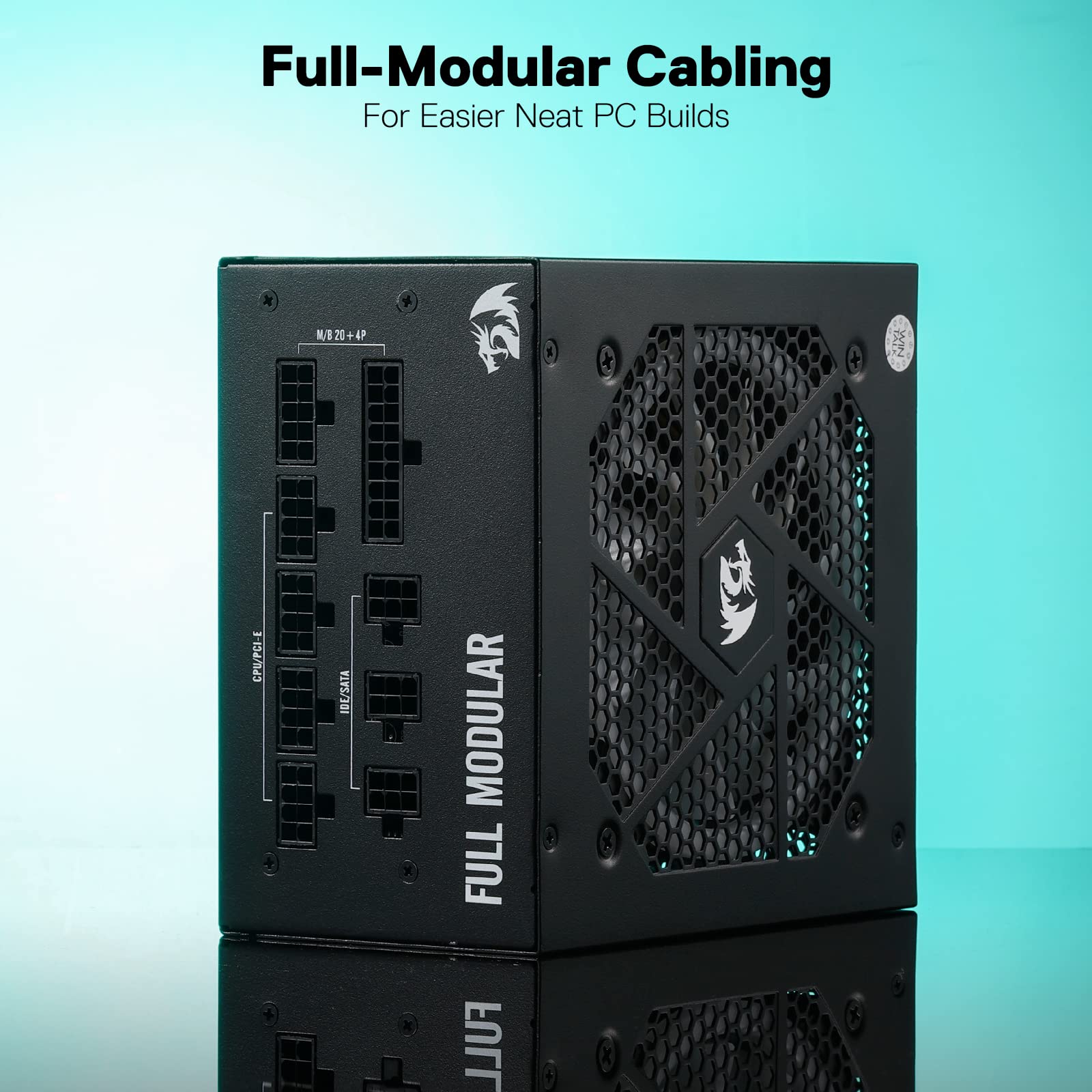 Redragon Psu006 80+ Gold 750 Watt Atx Fully Modular Power Supply W/ 80 Plus Gold Certified, Compact 160Mm Size & Rgb Low Noise S