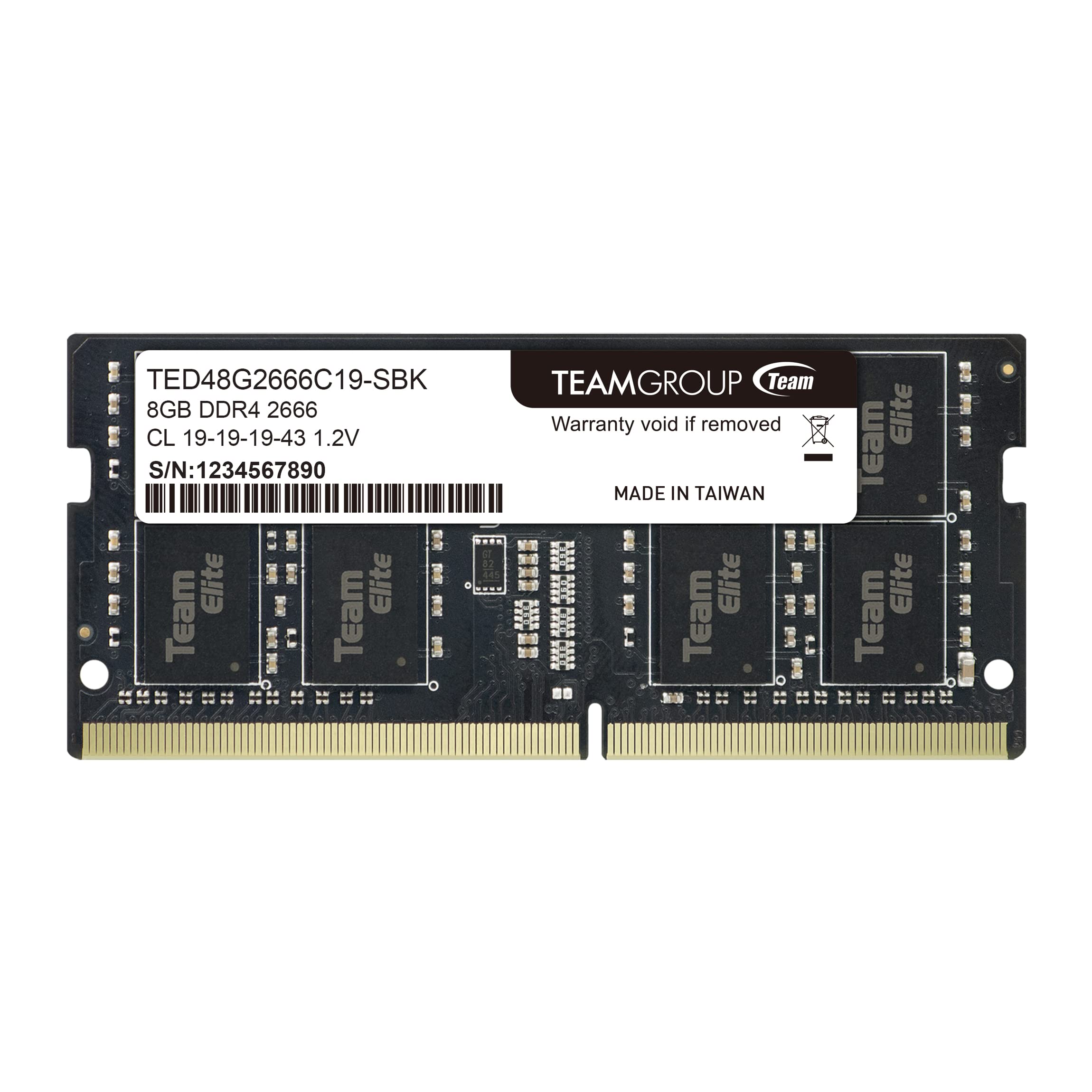 Teamgroup Elite Ddr4 8Gb Single 2666Mhz Pc4 21300 Cl19 Unbuffered Non Ecc 1.2V Sodimm 260 Pin Laptop Notebook Pc Computer Memory