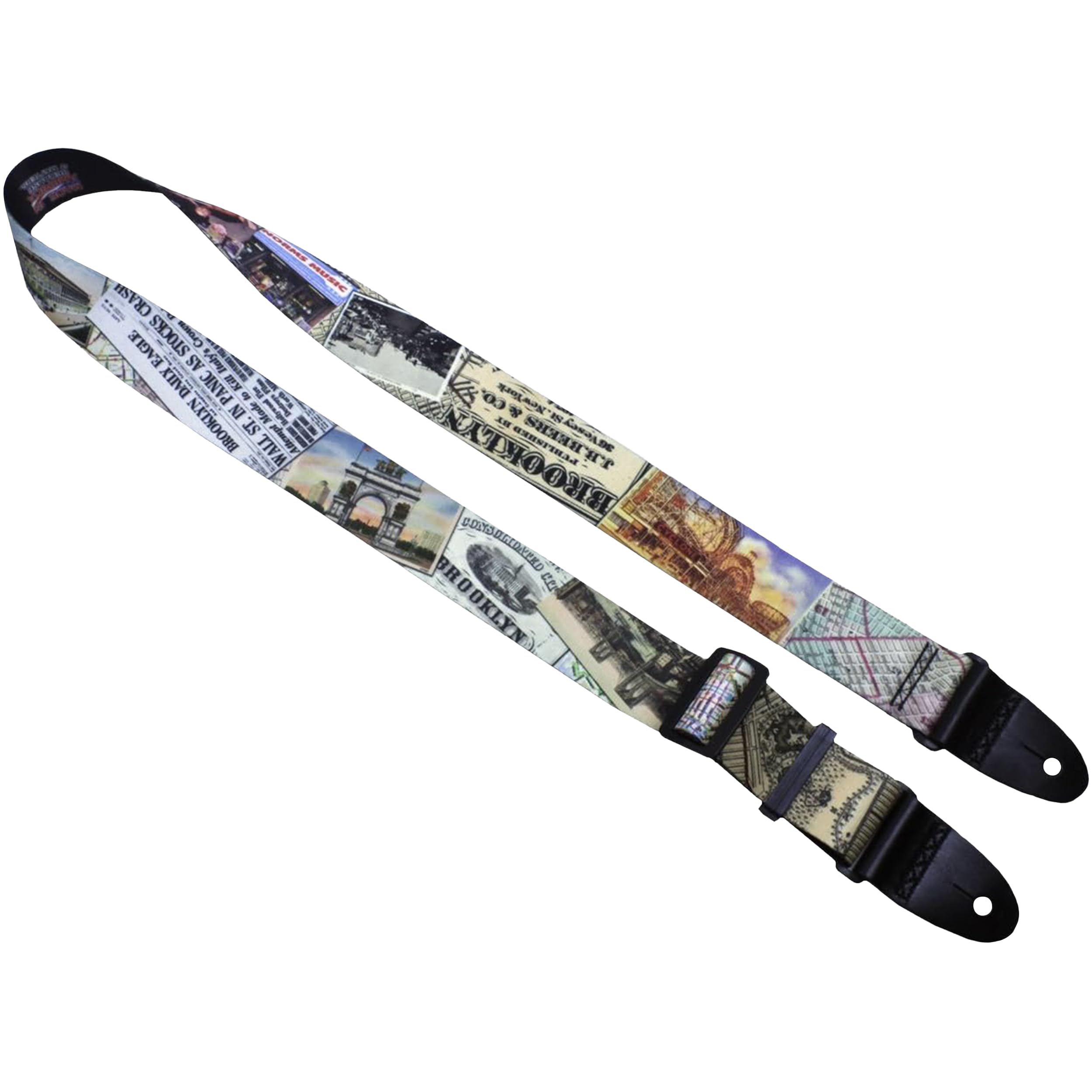 Killer-Q Guitar Strap - Stylish Straps for Electric and Acoustic Guitars With Leather Tabs, 2 Inches x 5 Feet, Brooklyn