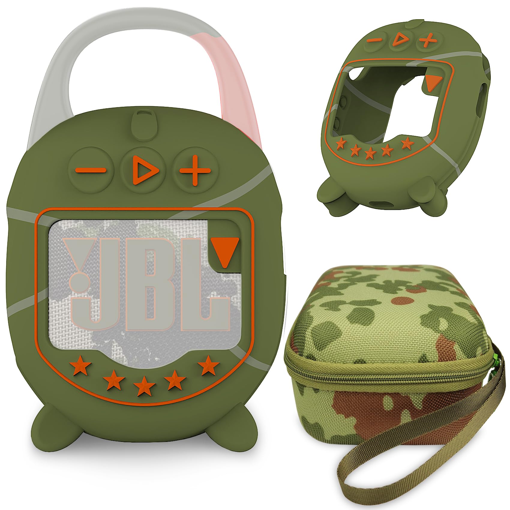 Jchpine Hard Case And Silicone Cover For Jbl Clip 5 Ultra Portable Bluetooth Speaker Accessories, Soft Silicone Case For Jbl Cli