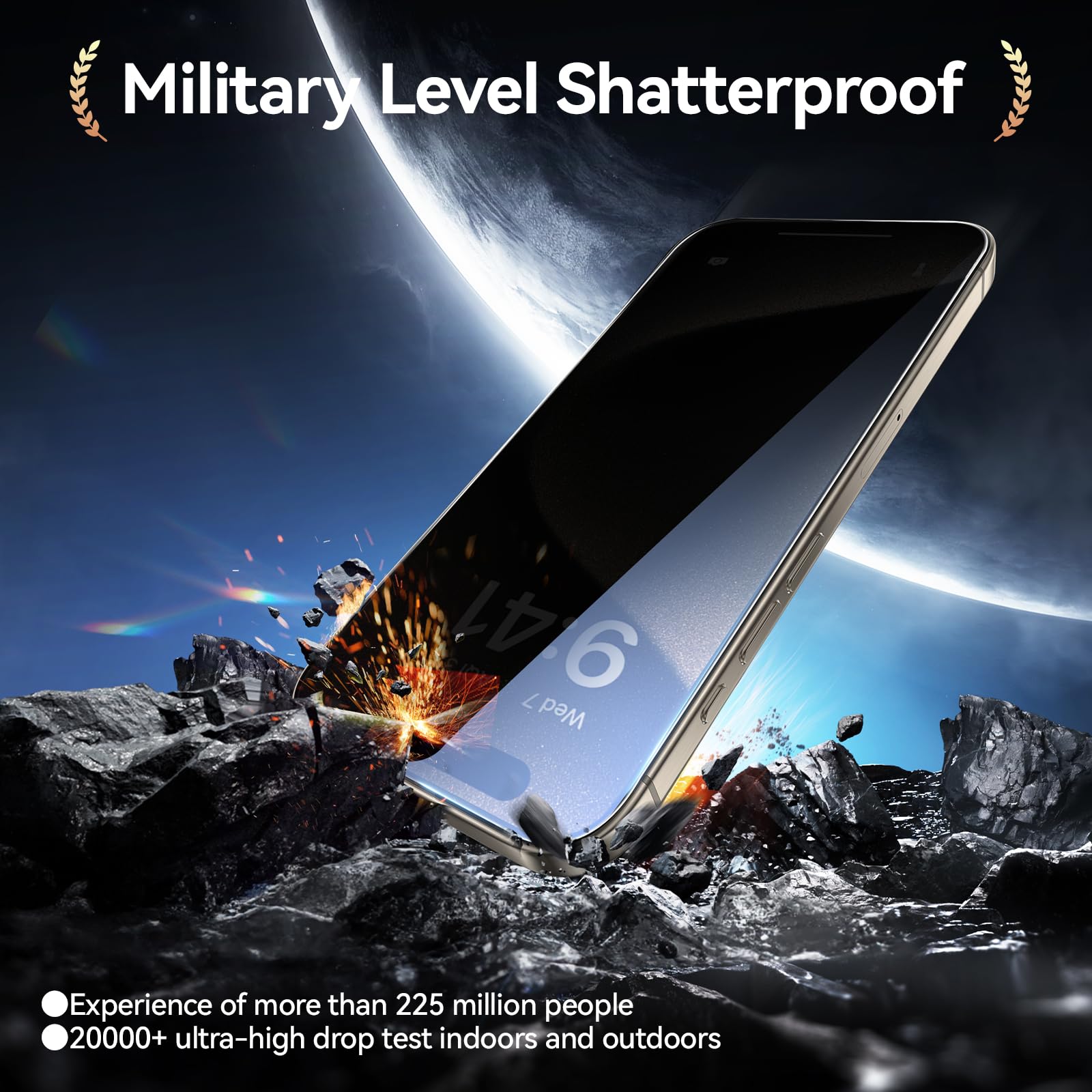 Smartdevil 2Pack For Iphone 14 Pro Max Screen Protector Privacy, 9H Top Shatterproof [Military Grade Protection ] Anti Spy Priva