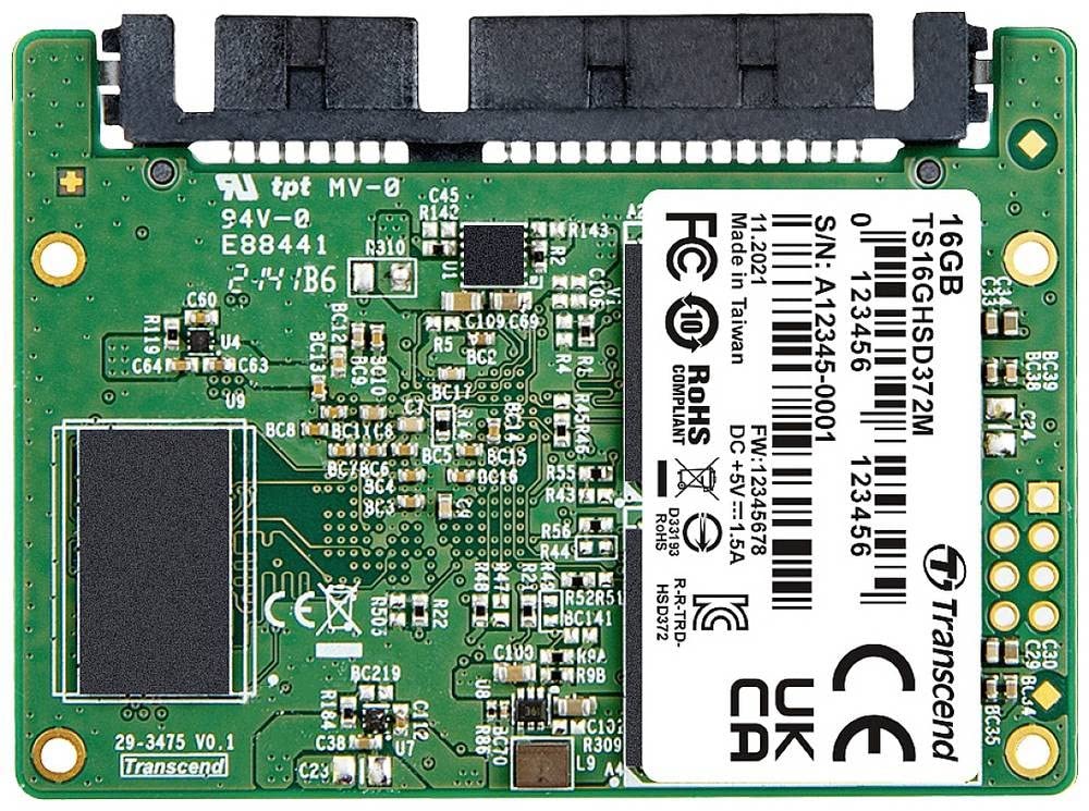 Transcend SSD TS16GHSD372M 16GB SATA3 HalfSlim SSD MLC WD15 Bulk Pack