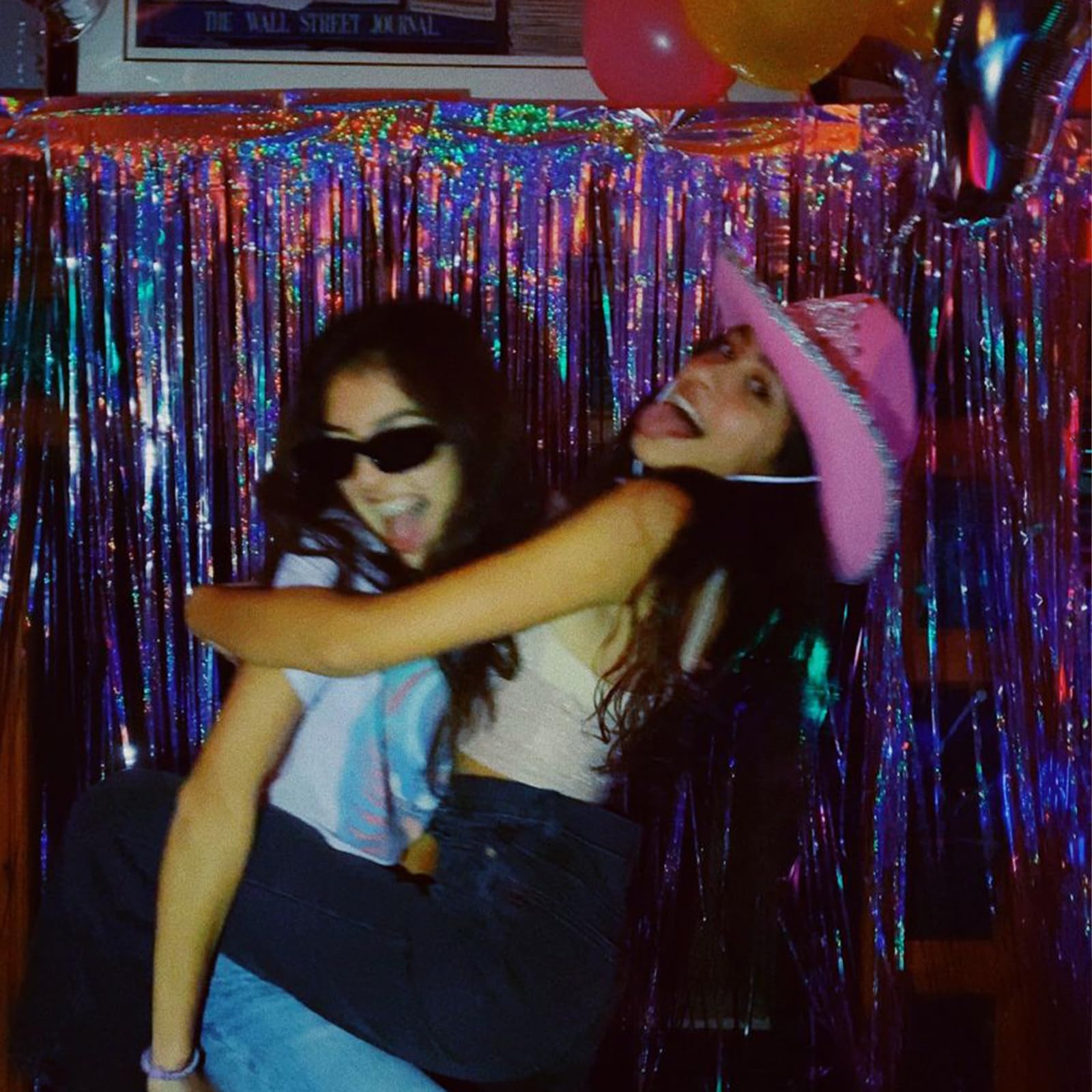 Canrevel 2 Pack 3.3X8.2 Feet Blue Foil Fringe Backdrop Curtains, Glitter Tinsel Streamers Birthday Party Decorations, Fringe Bac