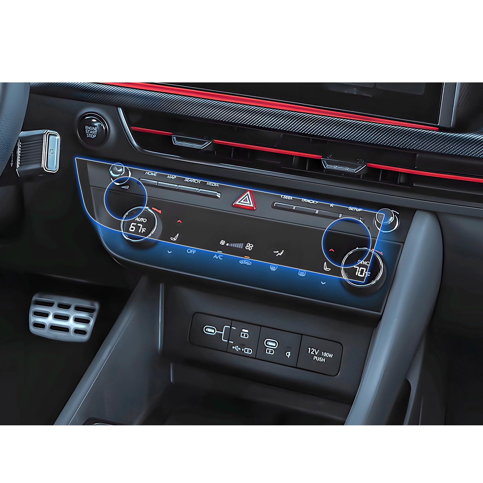 Coleya (2Pc) 2024 Sonata Ac Screen Protector For Hyundai Sonata (Sel/N Line/Sel Hybrid/Limited Hybrid) Ac Display, 2024 Sonata A