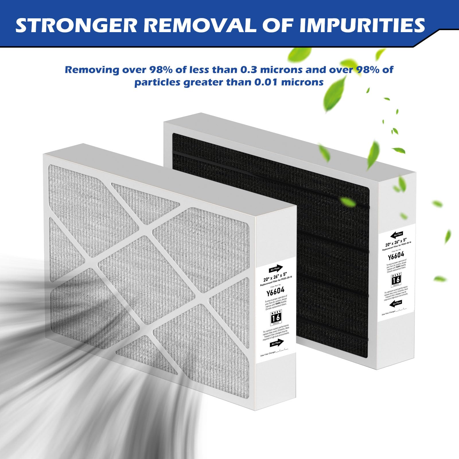 Pitymody Y6604 Merv16 20X26X5 Furnace Replacement Filter Compatible With Lennox Y6604 Pureair Pco3 20 16 Air Purifier Cleaner Pu