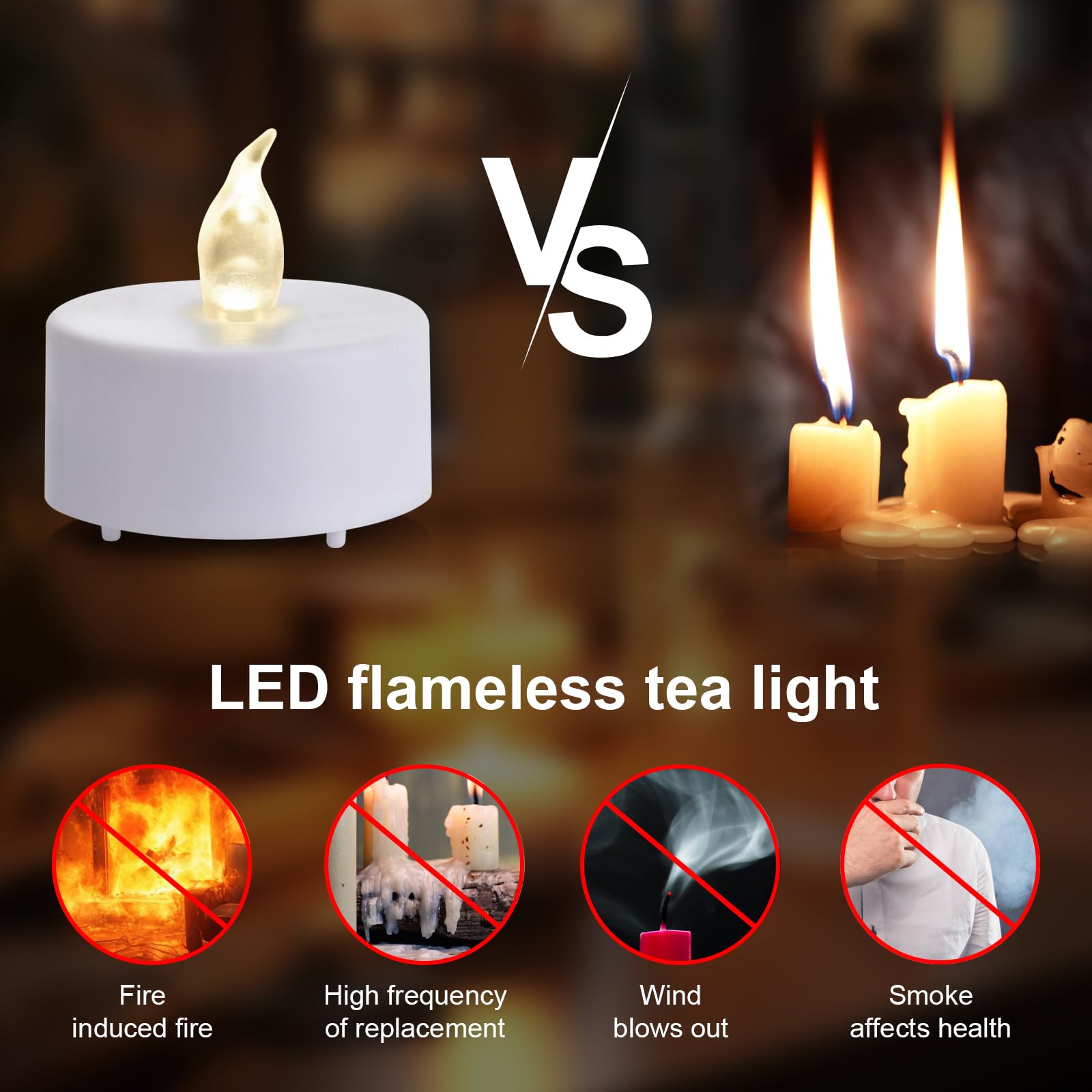 Remote Control Led Tea Lights Battery Operated Flameless Candles 5Pcs Realistic And Bright Flickering Long Lasting 400 Hours Ele