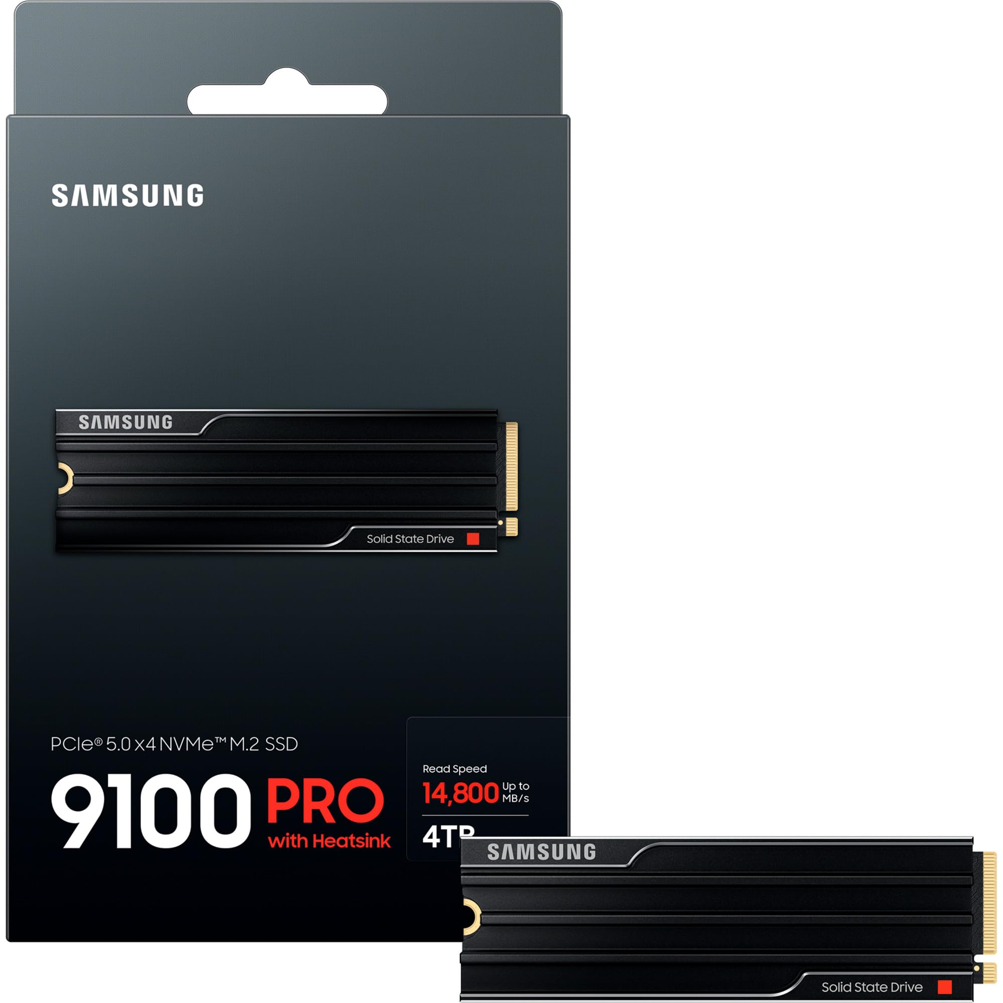 Samsung Memory Mz-Vap4T0Cw 9100 Pro 4Tb Internal Ssd With Heat Sink, Pcie 5.0 X4, Nvme 2.0, Ssd Designed For Pros & Gamers, Comp