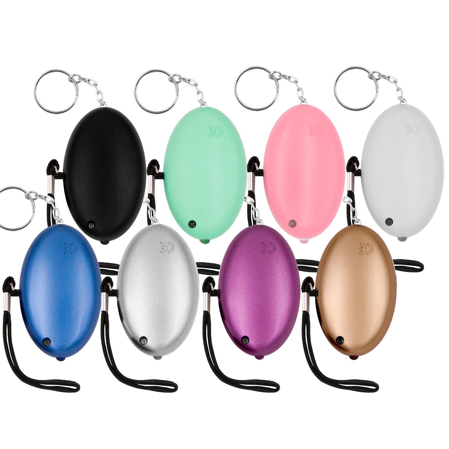 Kosin Safe Sound Personal Alarm, 8 Pack 140Db Personal Security Alarm Keychain With Led Lights, Emergency Safety Alarm For Women