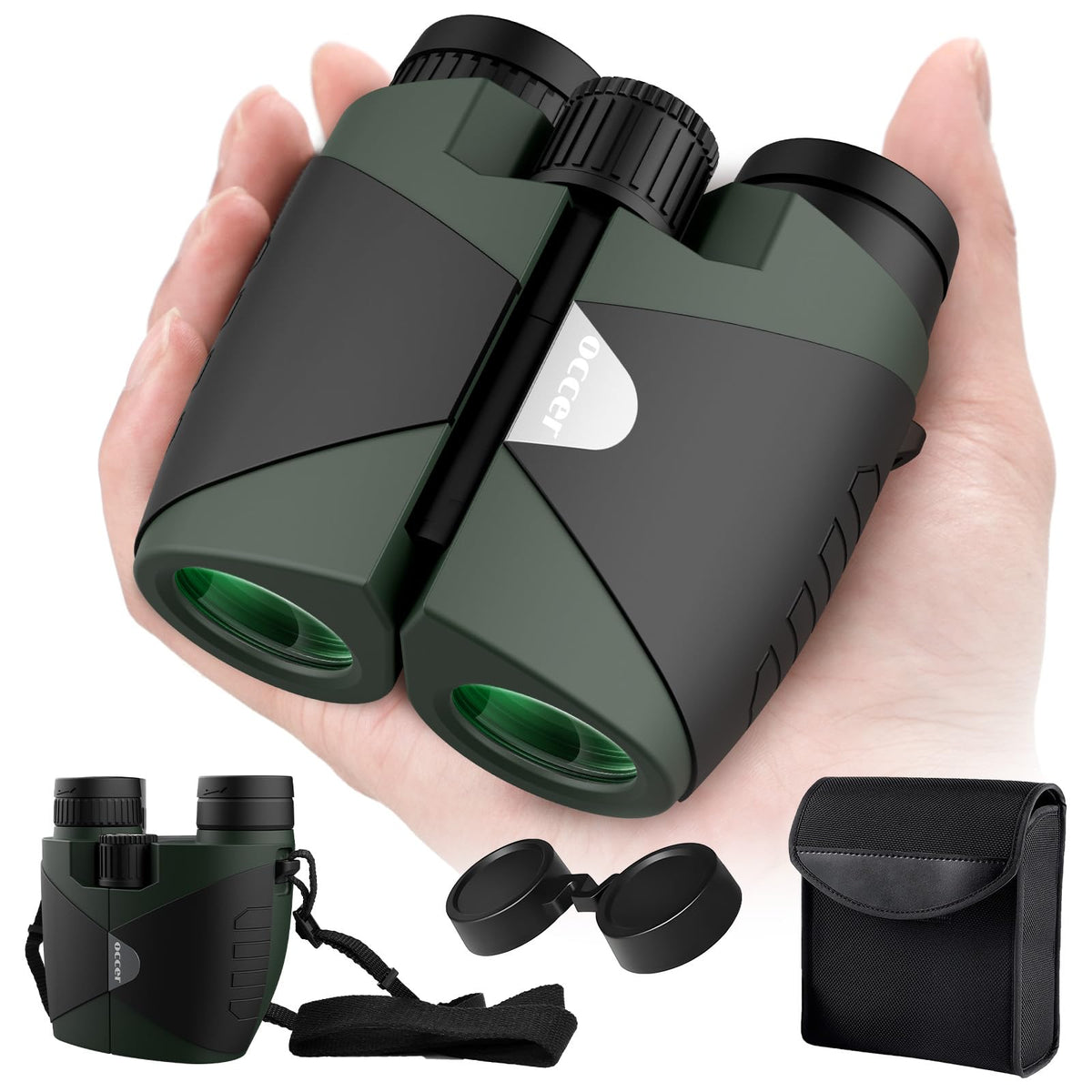 15X30 Compact Binoculars For Adults And Kids - Occer Large View High Powered Binoculars For Bird Watching - Lightweight Easy Foc