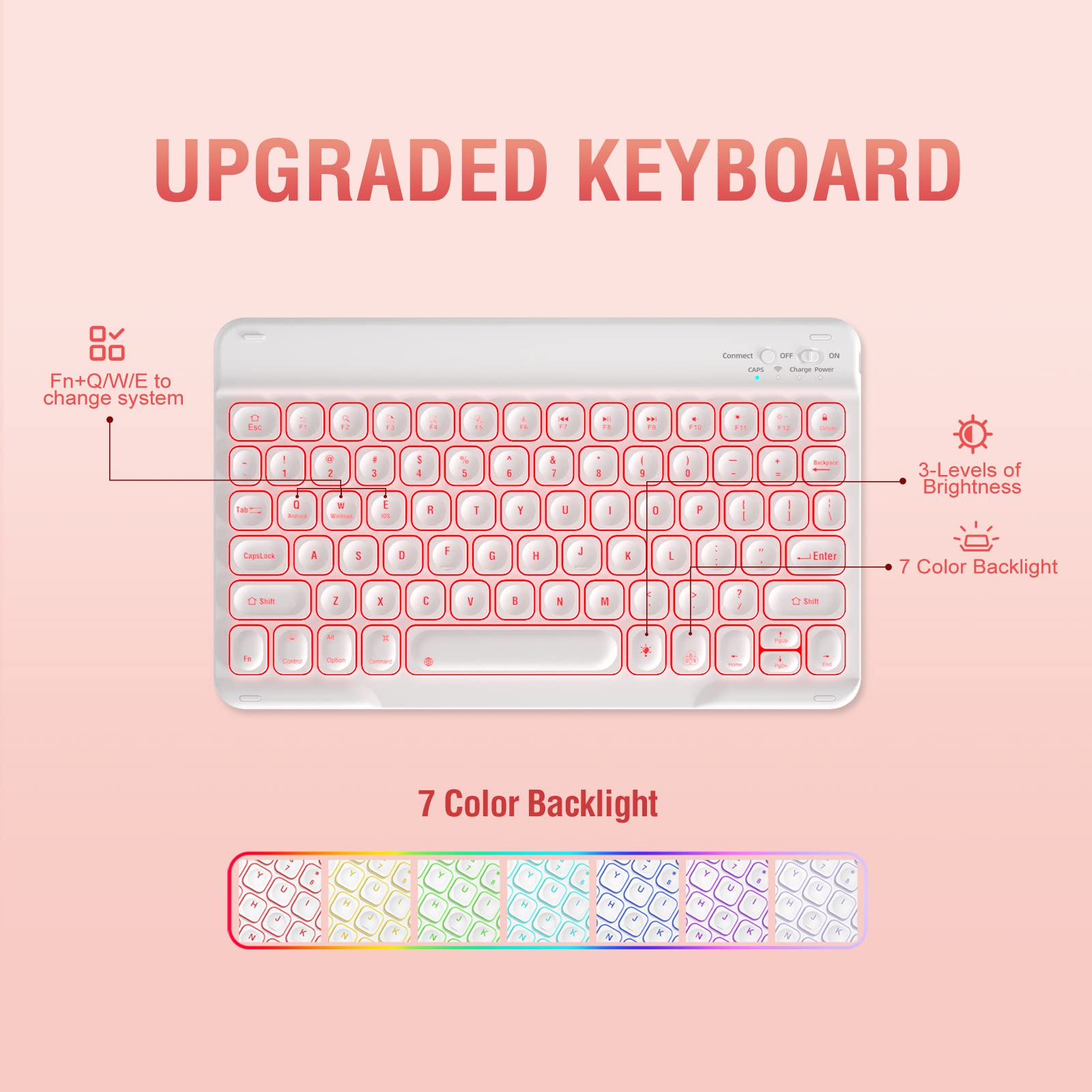 Oyeeice For Ipad 6Th Generation Case With Keyboard 9.7 Inch   Detachable Backlit Keyboard, Upgraded Magnetic Cover With Pencil H