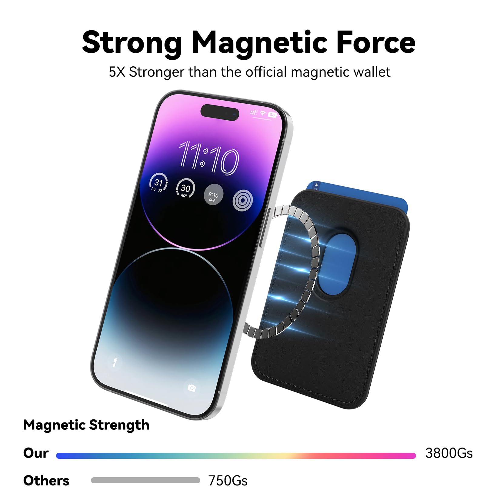 Amzone Stronger Magnetic Wallet Cell Phone Card Holder For Iphone 15 Series, Rfid Leather Phone Wallet Stick On Series Of Iphone