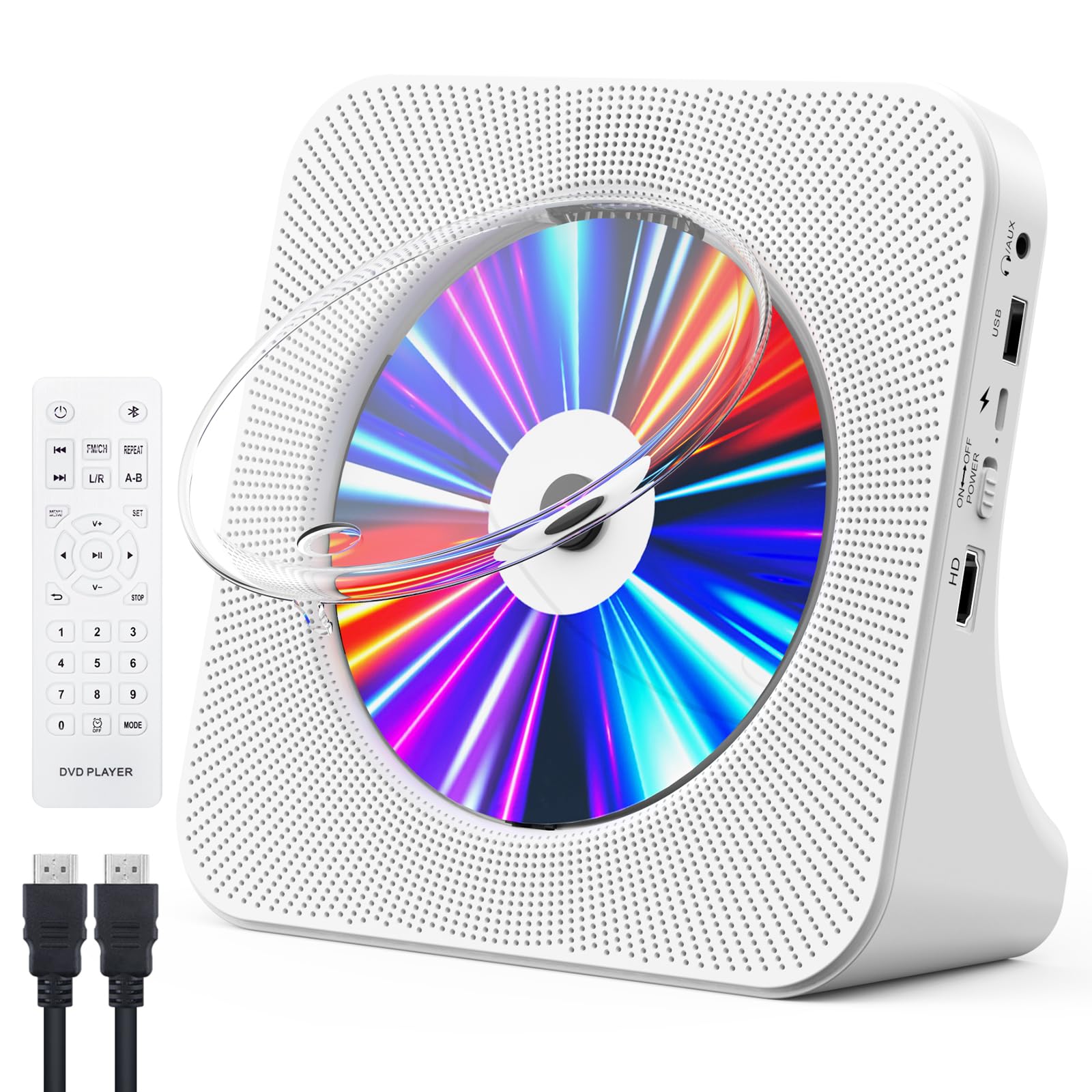 Gueray Dvd Player For Tv Cd Player For Home With Bluetooth Speakers Supports Remote Control Display Fm Radio With Usb Card Playb