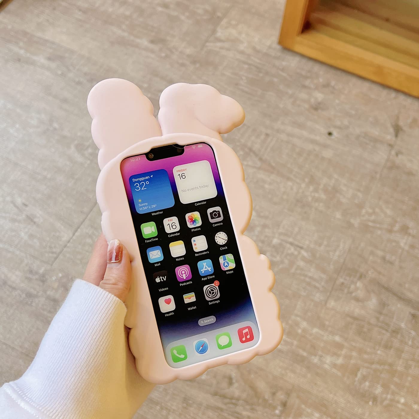 Yakvook Bunny For Iphone 13 Pro Case, Kawaii Phone Cases Cases 3D Silicone Cartoon Cotton Rabbit Case Fun Apply To Iphone 13 Pro