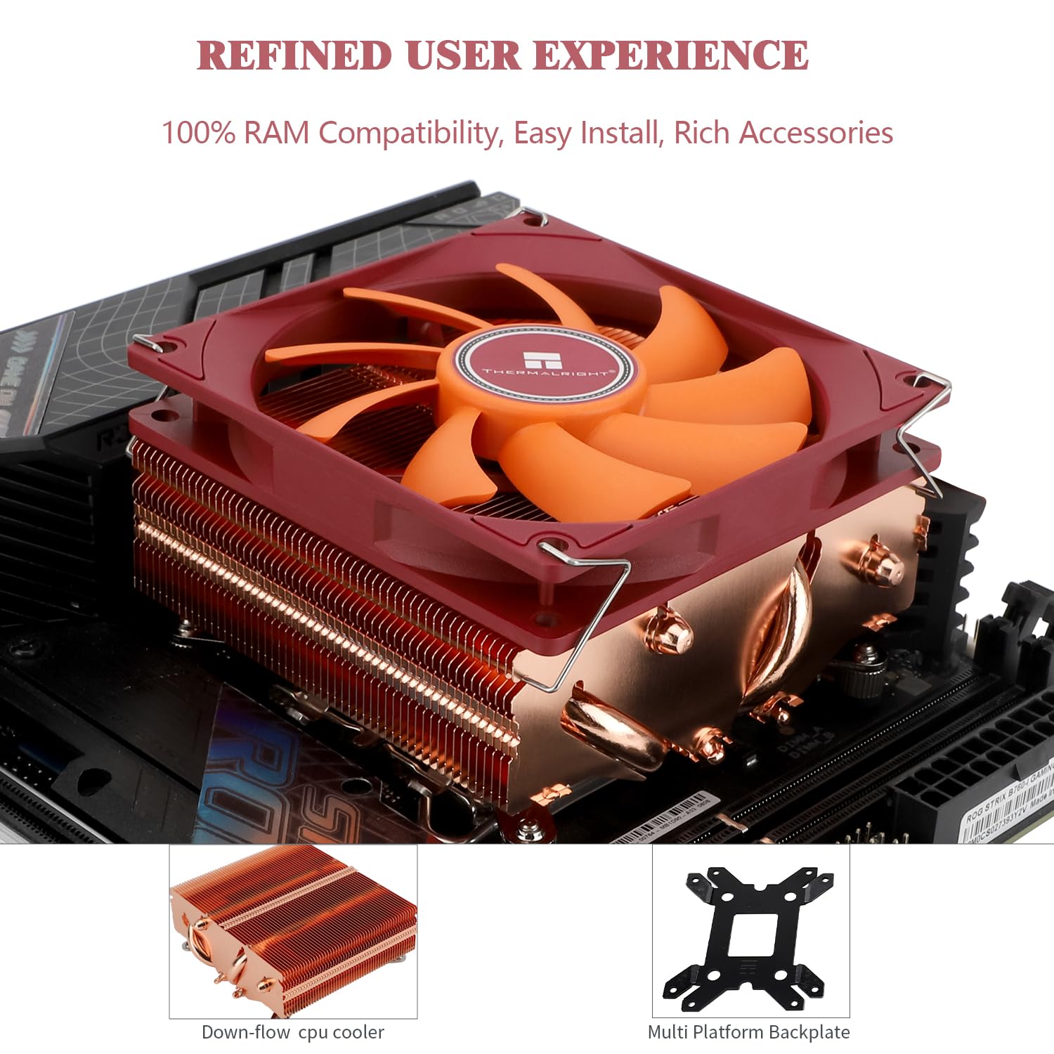 Thermalright Axp90 X53 Full Cooper Low Profile Cpu Cooler Itx, With 92Mm Tl 9015R Slim Pwm Fan Itx Cpu Cooler, Aghp Technology,