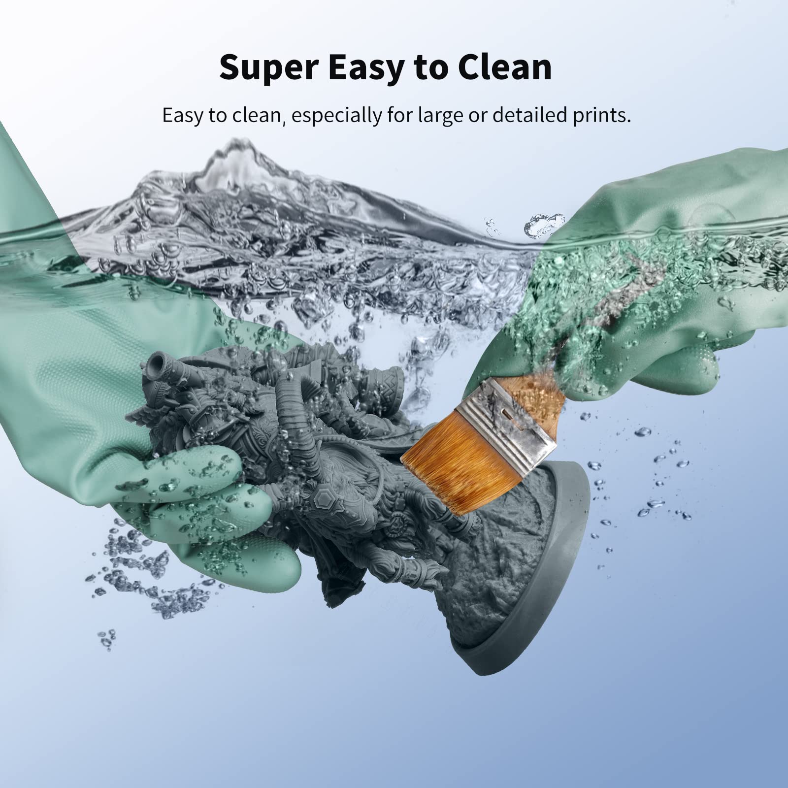 Anycubic Upgraded 8K Water Washable 3D Printer Resin, 405Nm High Precision 3D Resin, Low Shrinkage Photopolymer Resin For 4K/8K/