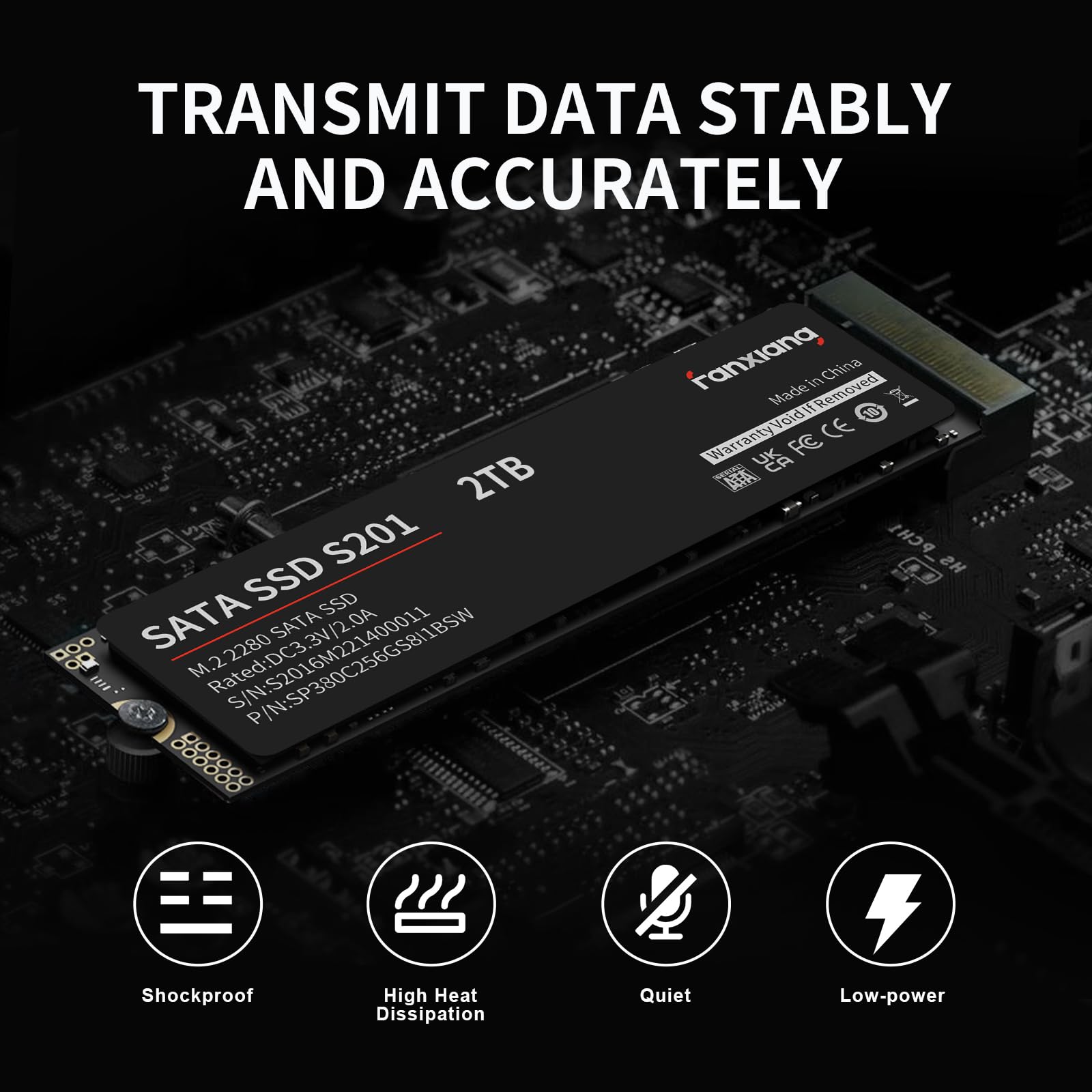 S201 2Tb Ssd, M.2 2280 Sata Iii 6Gb/S Internal Solid State Drive, Slc Cache For Speed Boost, Read Speed Up To 550Mb/Sec, Compati