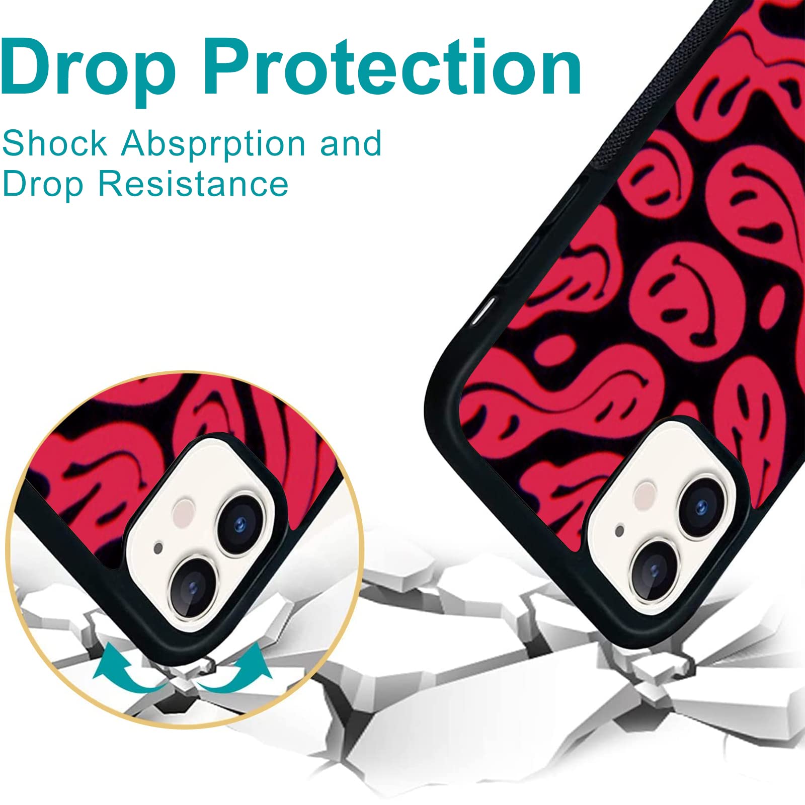 Unnkine Cute Face Case For Iphone X/Xs Girls Women Lovely Face Hippie Indie Design Soft Tpu Hard Back Shockproof Anti Scratch Pr