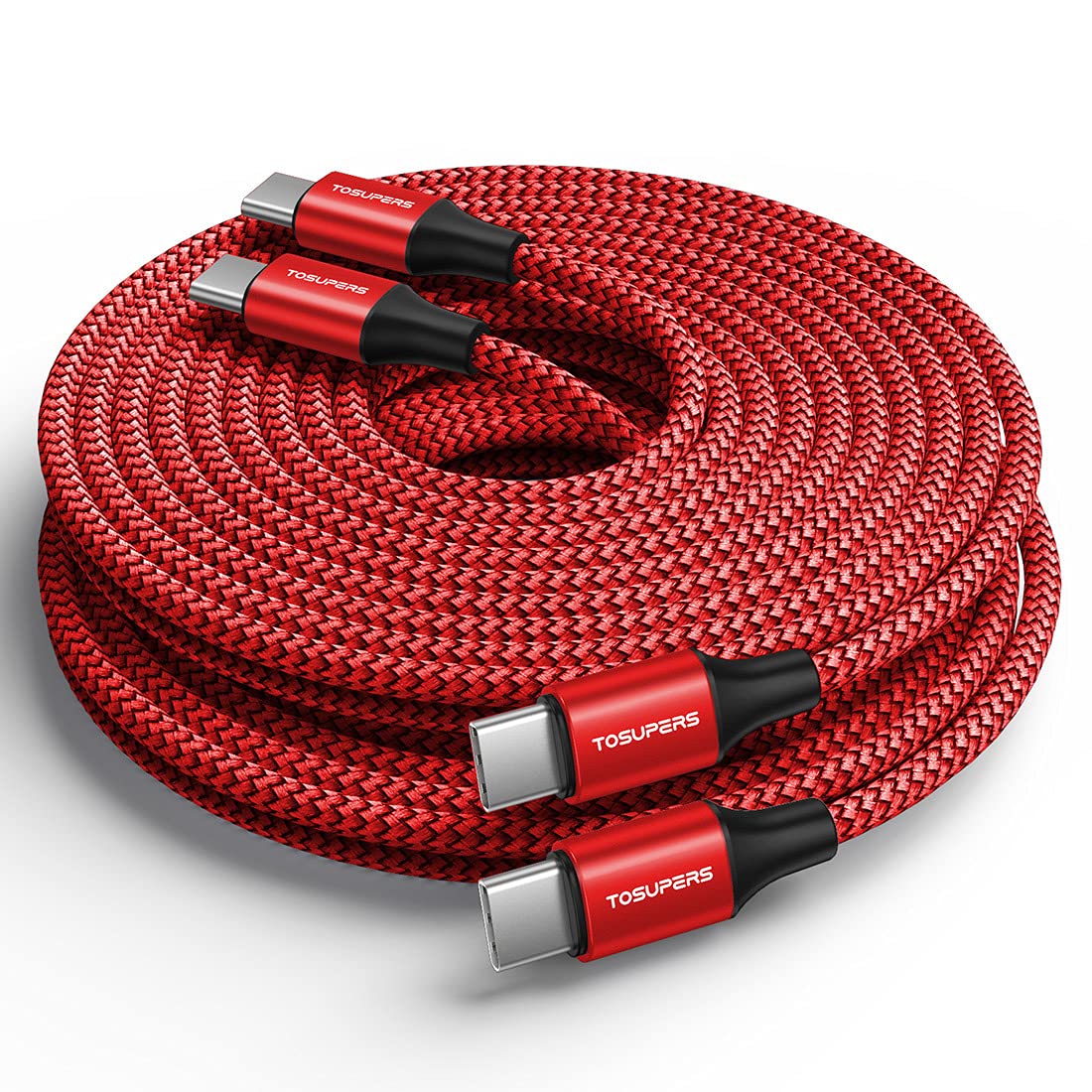 [10Ft 2 Pack] Long Usb C To Usb C Cable Fast Charging 60W, Pd Type C Charger Cord Nylon Compatible With Samsung Galaxy S23 S22 S