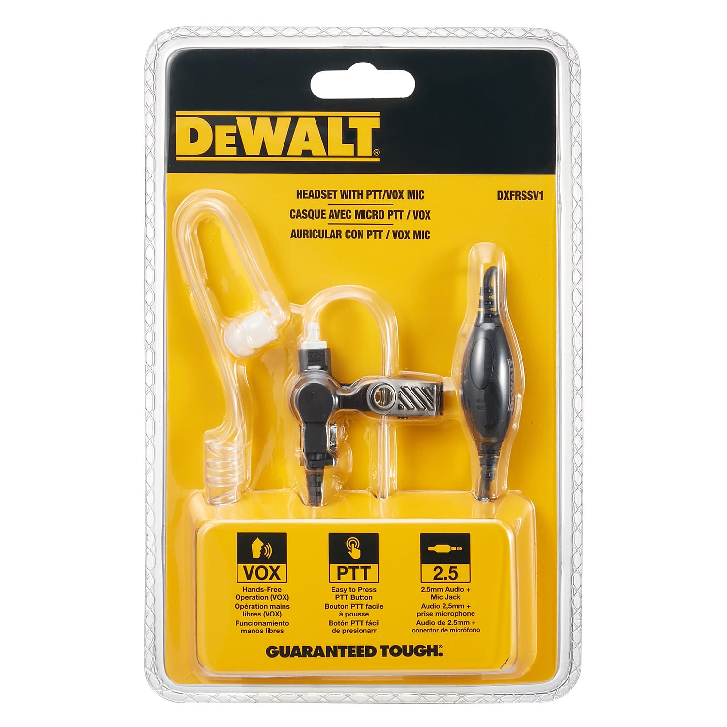 Dewalt Dxfrssv1 Headset For Dxfrs300 And Dxfrs800 Walkie Talkie Two Way Radios, 2.5Mm Earphone Jack