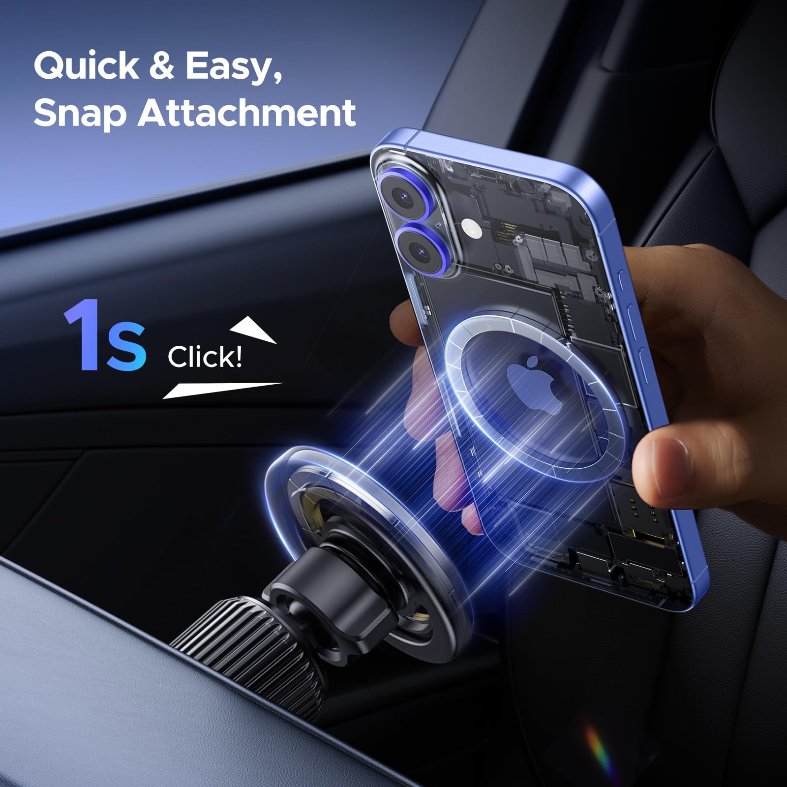 Ugreen Car Phone Mount For Magsafe Air Vent Car Mount Magnetic Phone Holder Compatible With Iphone 16 15 14 13 12 Pro Max, Stron