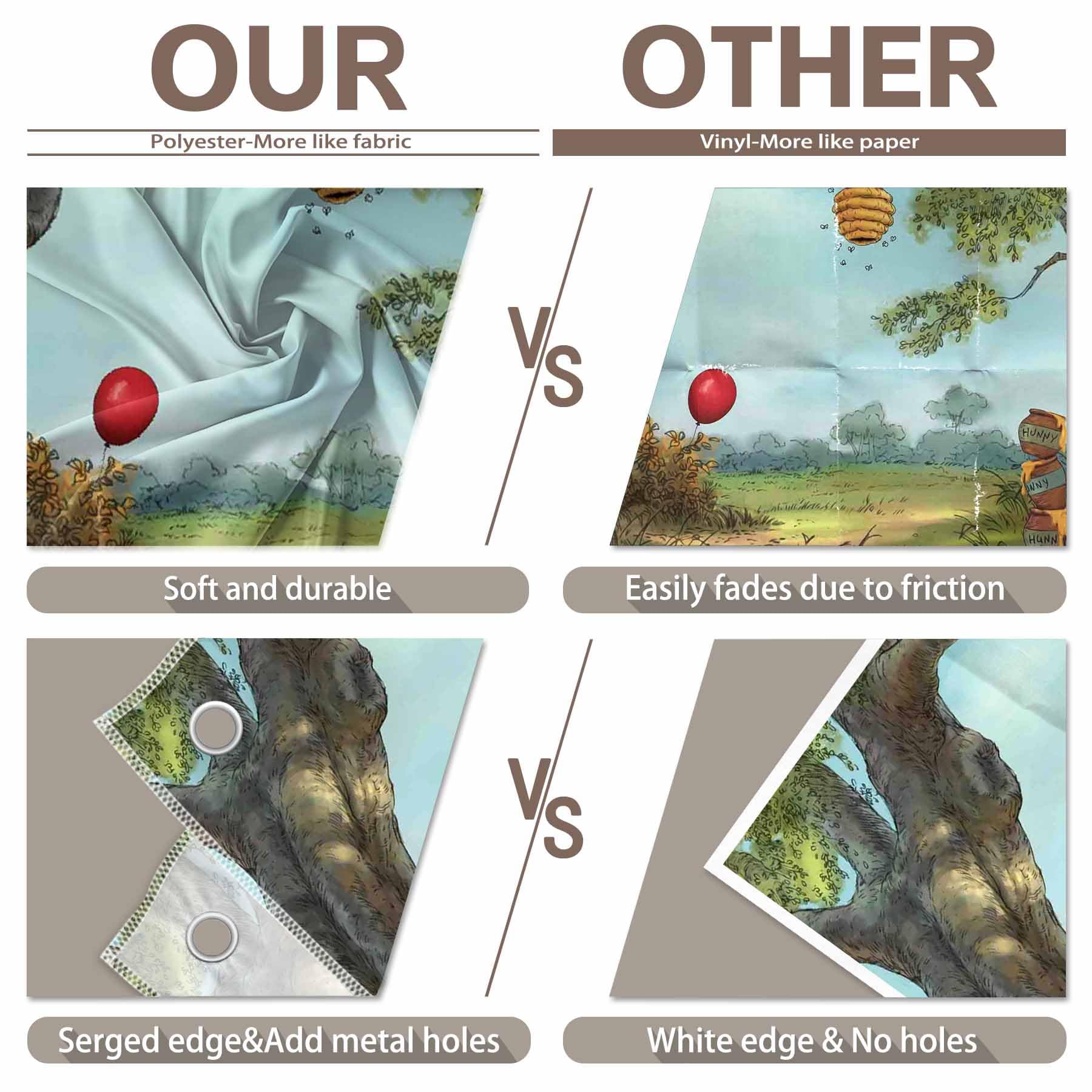 Yriujul 10X8Ft Fabric Hunny Cartoon Spring Forest Photography Backdrop Hundred Sweet Honey Bear Background Bee Acre Red Balloon