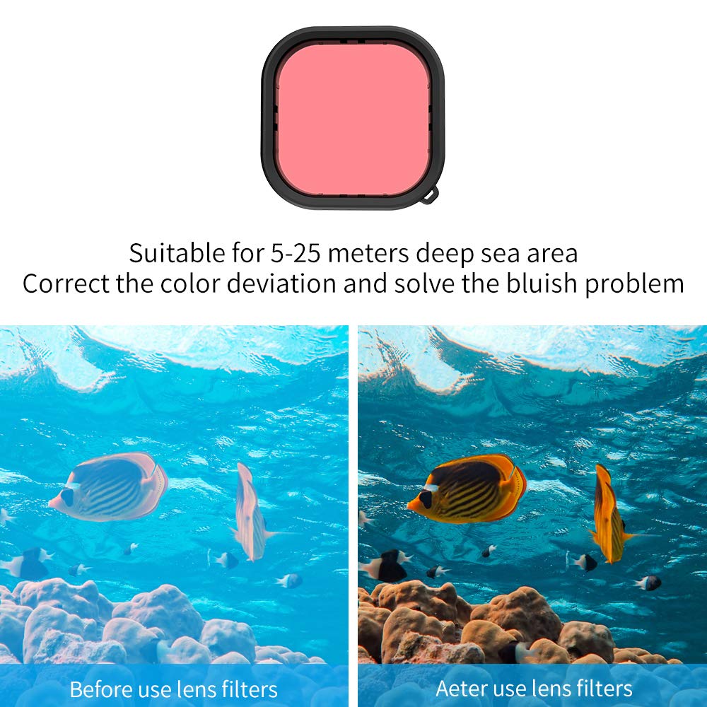 Telesin Waterproof Case With 3 Pack Dive Filter For Gopro Hero 13 Hero 12 Hero 11 Hero 10 Hero 9 Black Supports 60M/196Ft Underw