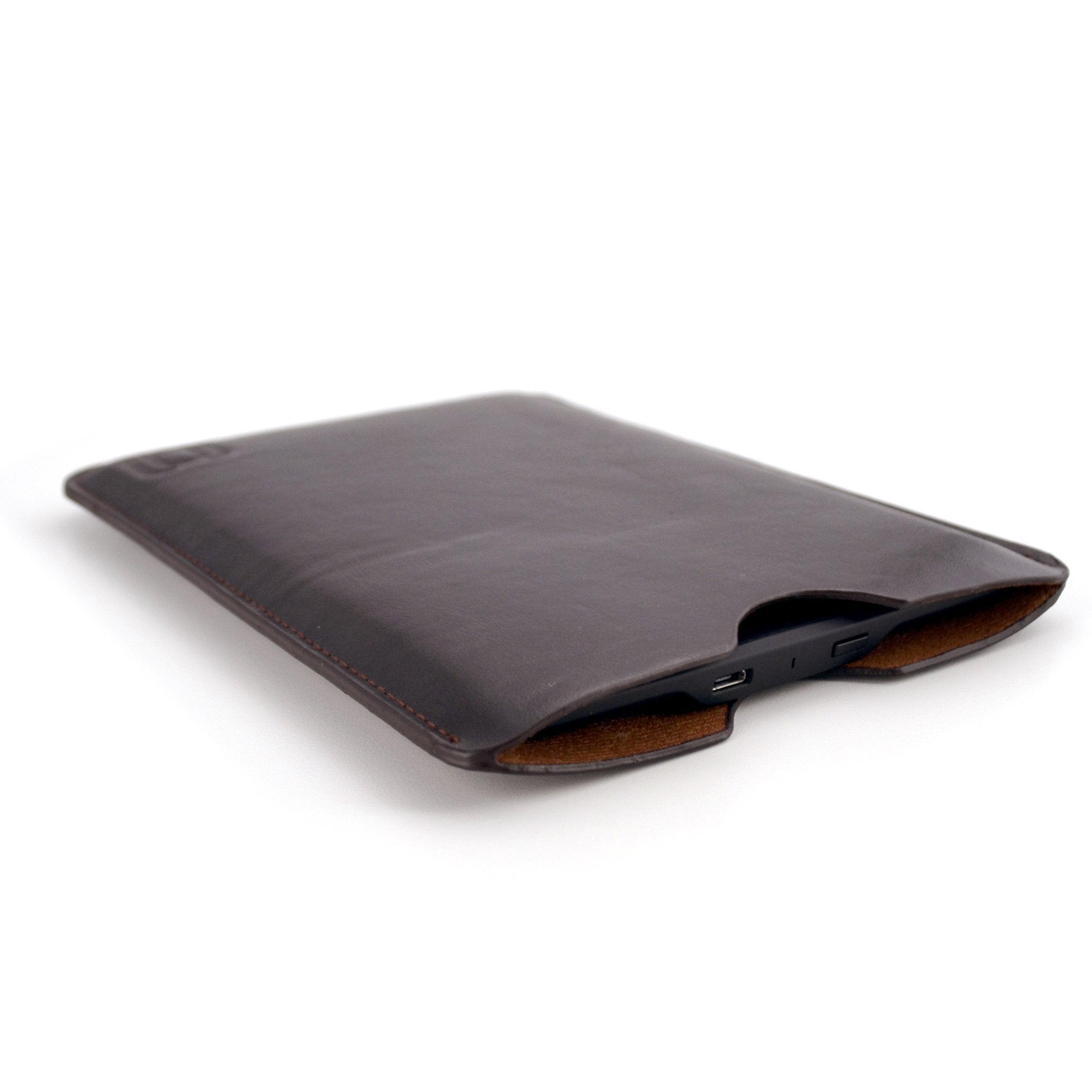 Dockem Executive Sleeve For Kindle Paperwhite (2012 2018 Models), Kindle 6', Kindle Voyage; Slim, Simple, Professional Case: Microfiber Felt Lined Basic Synthetic Leather Protective Cover [Dark Brown]