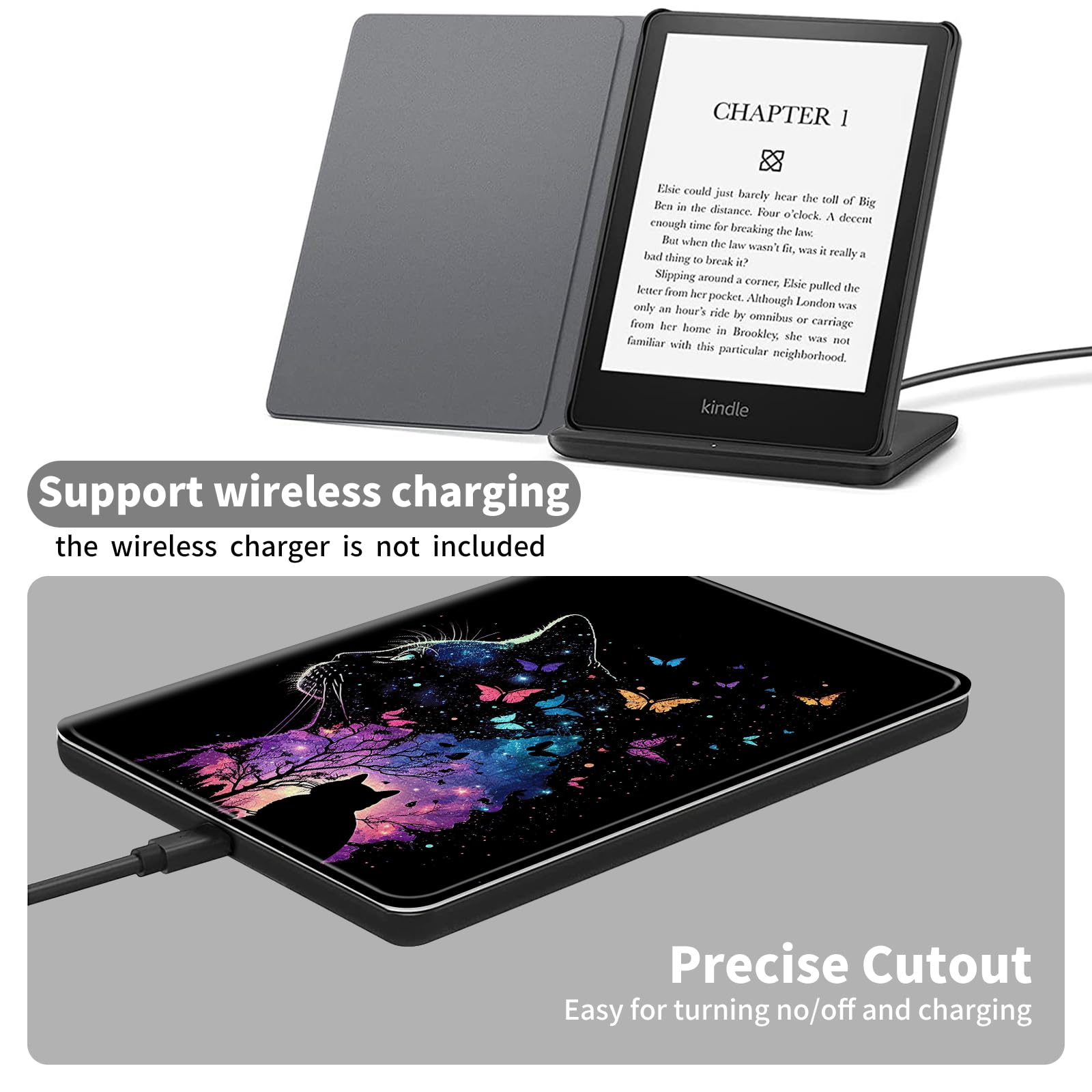 Case For Kindle Paperwhite 11Th Generation 6.8'' 2021 Pu Leather Smart Stand Cover With Auto Wake Sleep, Soft Tpu Back Cover For