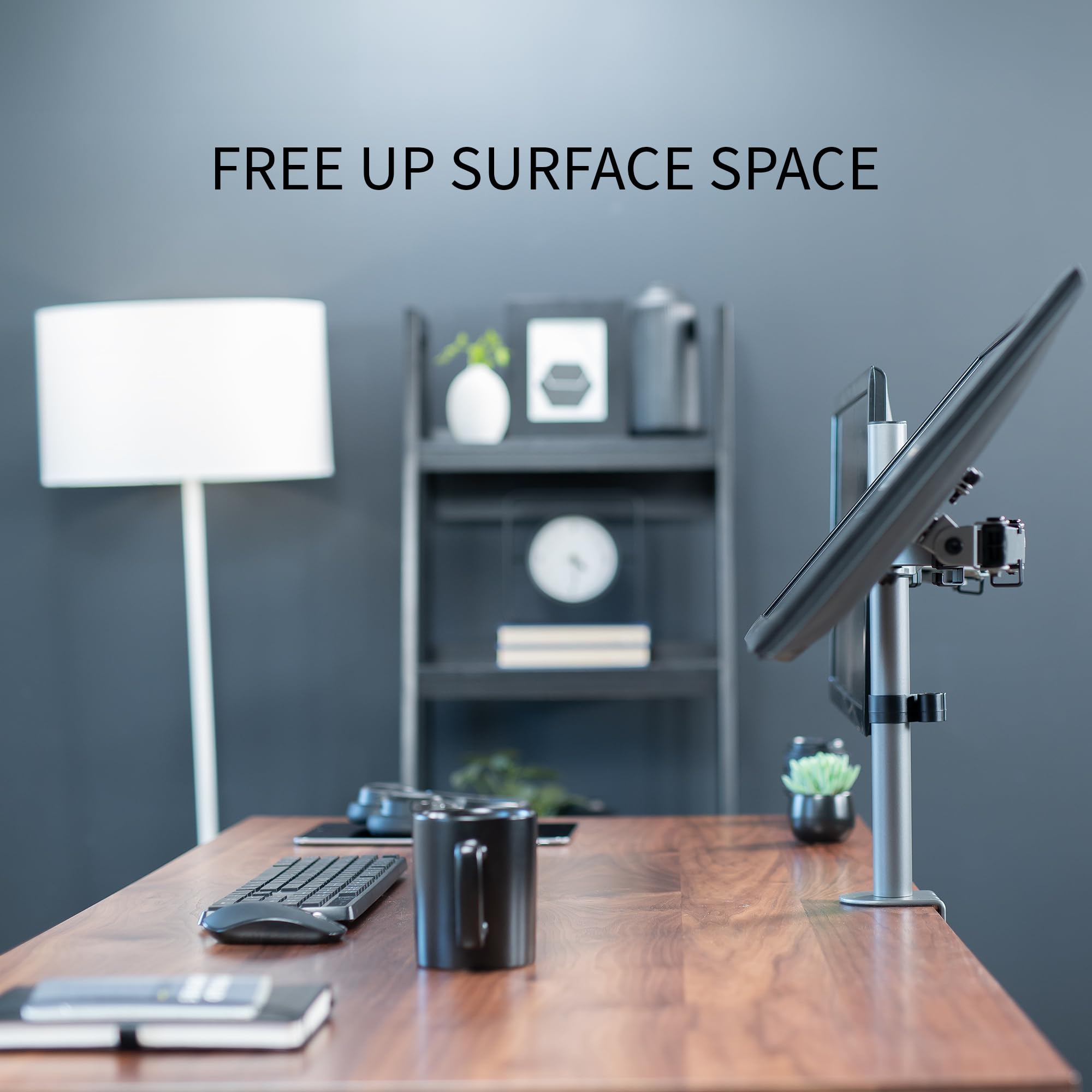 VIVO Dual Monitor Desk Mount, Heavy Duty Fully Adjustable Steel Stand, Holds 2 Computer Screens up to 30 inches and Max 22lbs Each, Gray Color, STAND V002 GY