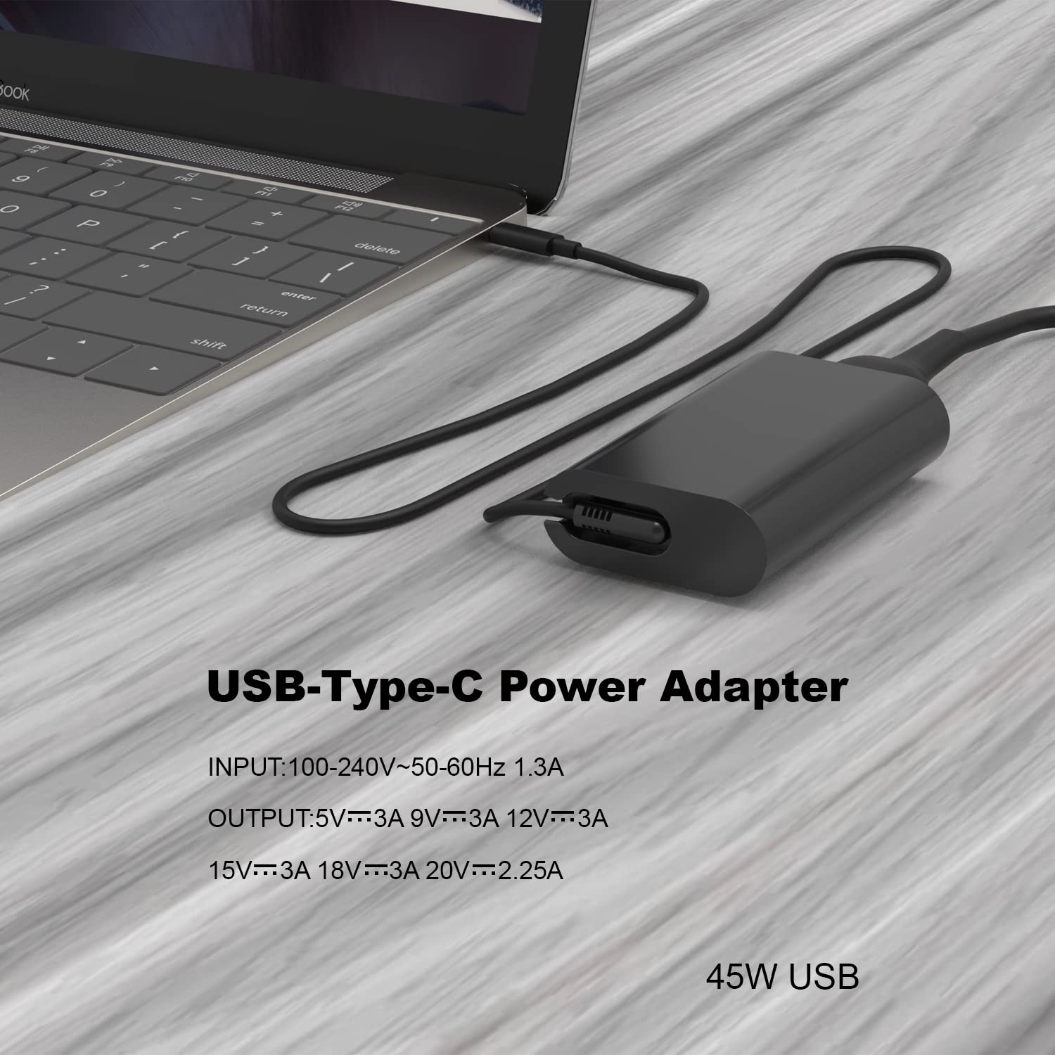 45W Usb C Laptop Charger For Dell Xps 13 7390 2In1 9350 9380 9370 9333 9360 9310 9365 9300 Latitude 5289 5290 7370 5175 5285 Ha4