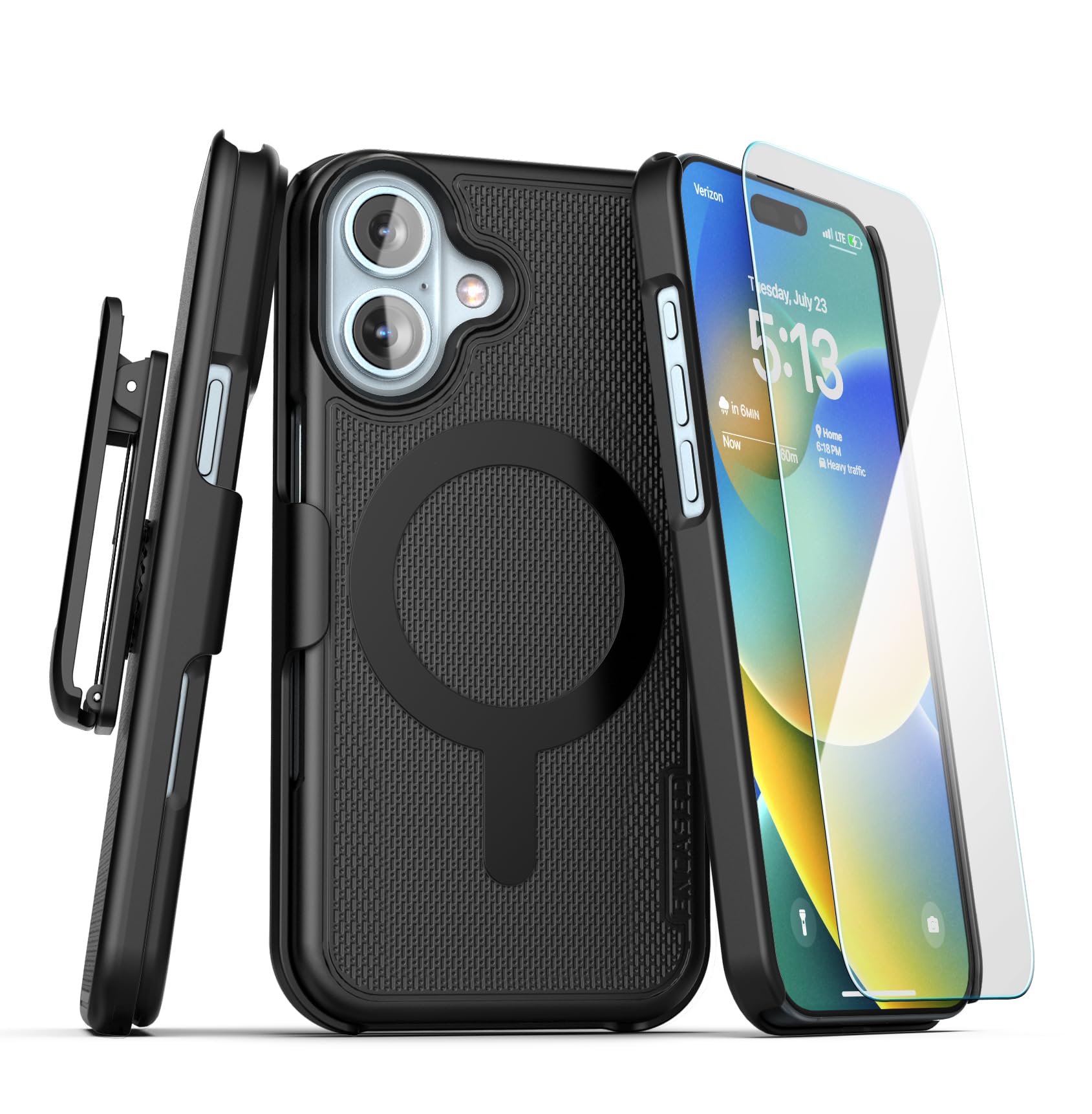 Encased Belt Clip Holster Case Compatible with iPhone 16 - Compatible with MagSafe (Magnetic Slimline Series)