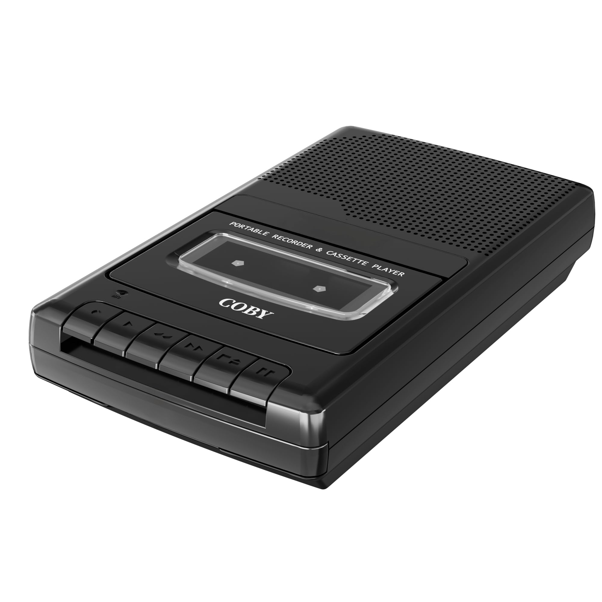Coby Portable Cassette Tape Player, Standard Cassette Tape Recorder With Microphone, Onetouch Recording, Autostop Feature, And