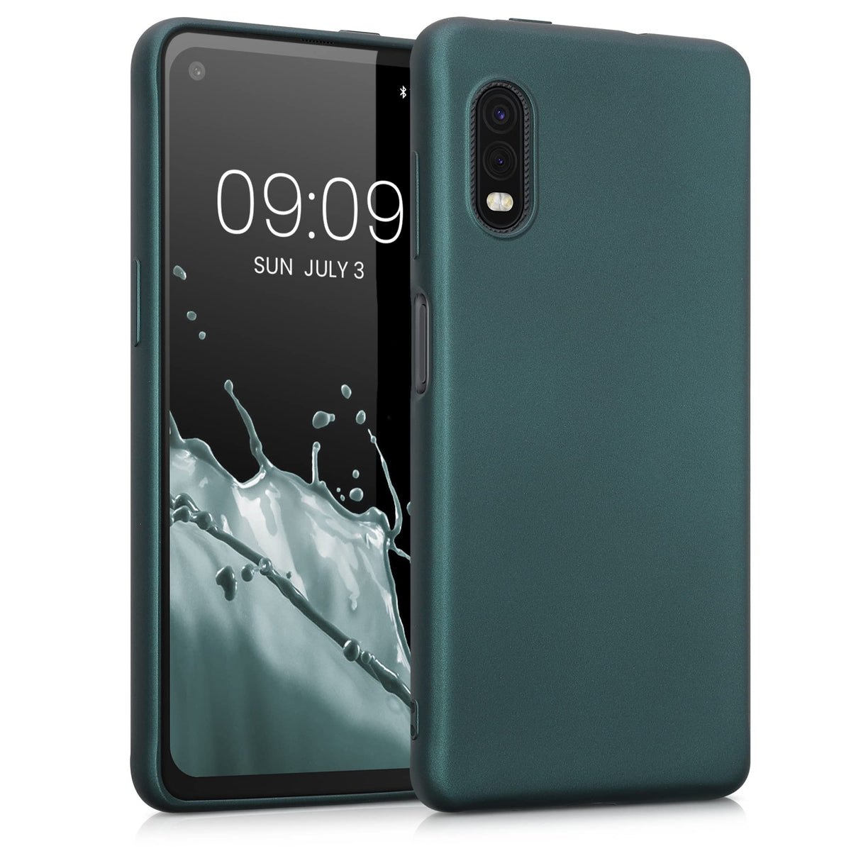 Kwmobile Case Compatible With Samsung Galaxy Xcover Pro Case   Soft Slim Metallic Tpu Silicone Cover   Metallic Teal