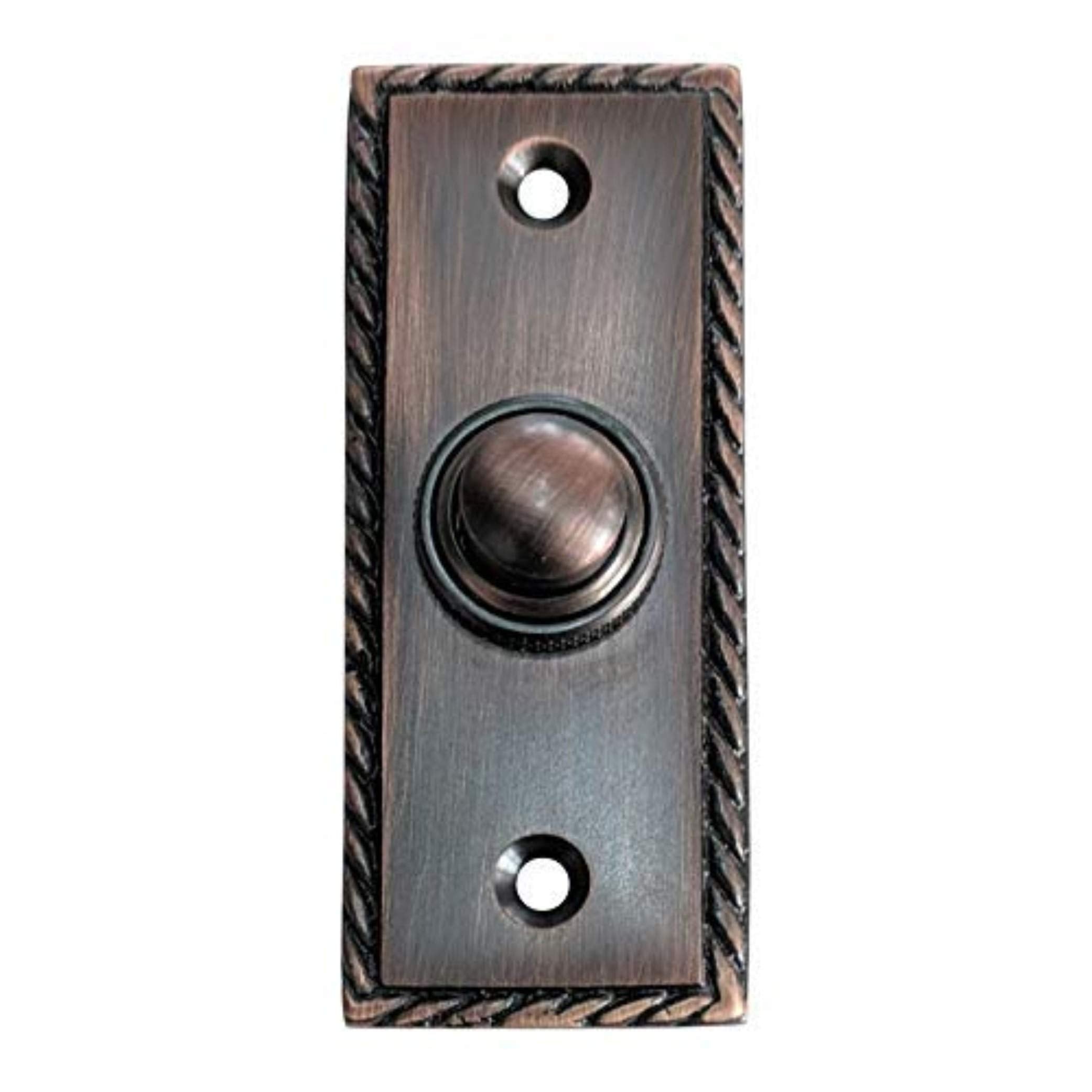 Adonai Hardware Rectangular Georgian Brass Bell Push Or Door Bell Or Push Button (Oil Rubbed Bronze)