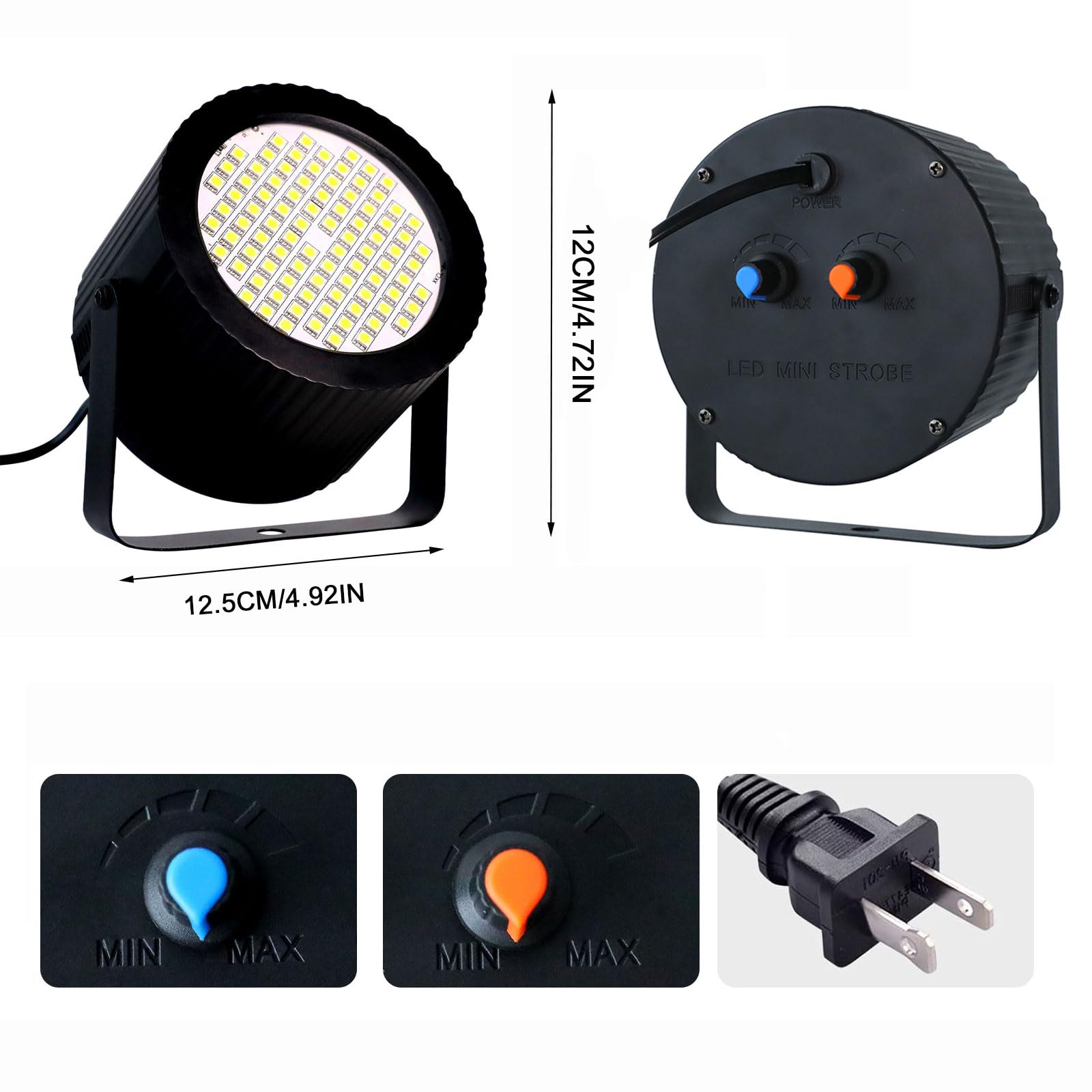 Enuoli Led Strobe Light 88 Super Bright Led Light With Sound Activation And Manual Control,Variable Flash Speed Control Flashing
