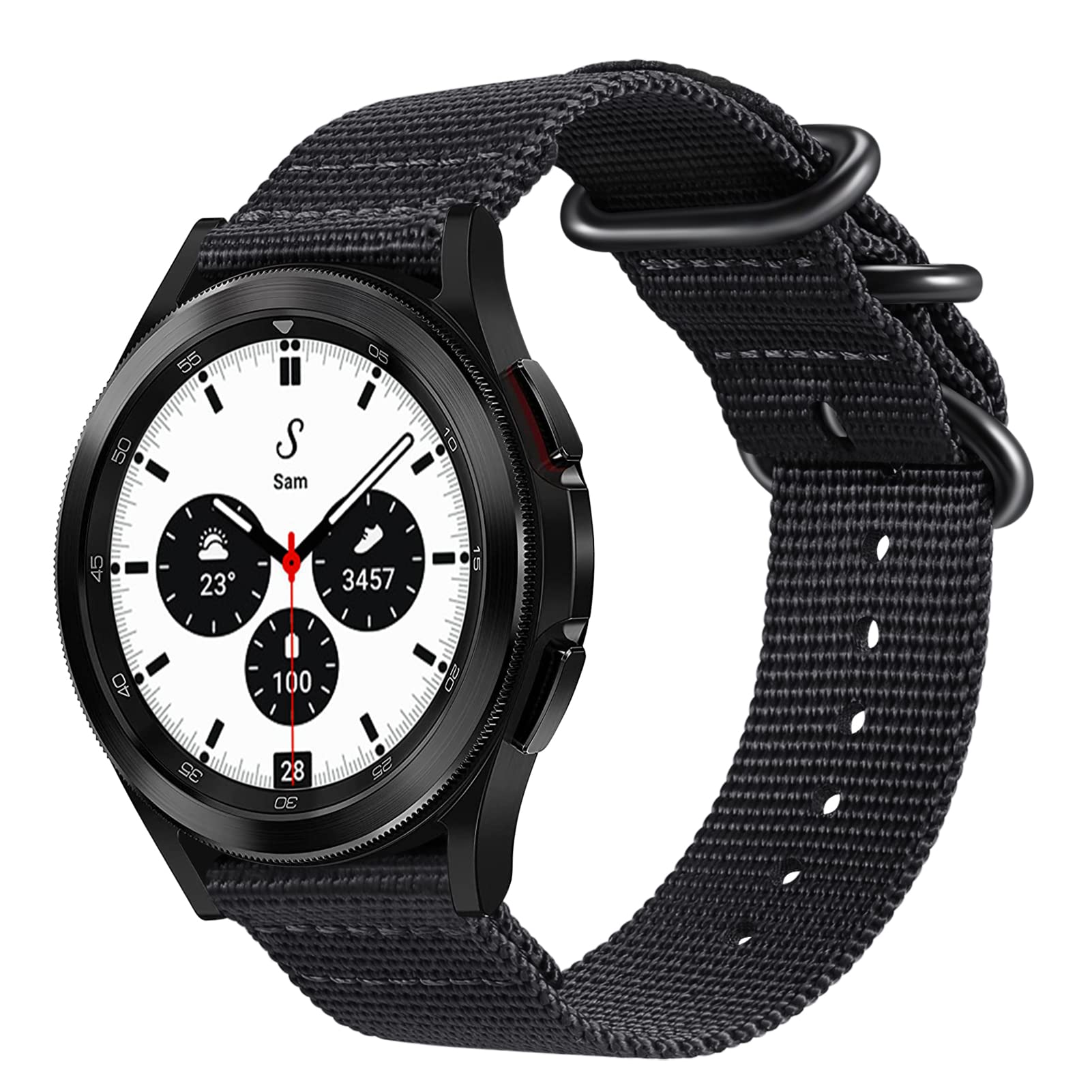 Fintie Bands Compatible with Galaxy Watch 42mm / Gear Sport, 20mm Soft Nylon Replacement Strap Band with Adjustable Closure Comp