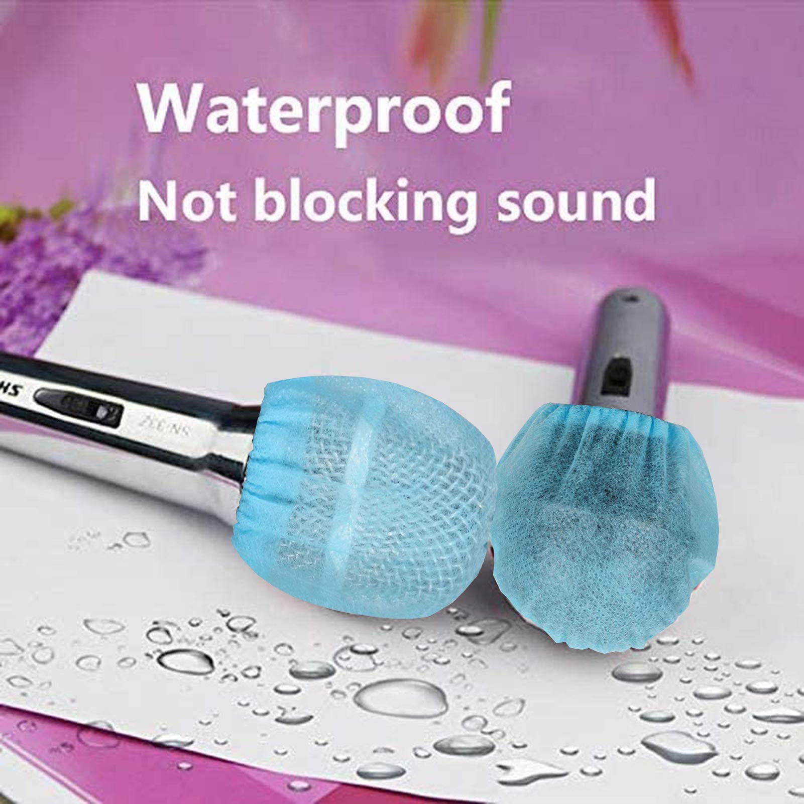 400 Pcs (200 Pack) Tengyes Microphone Hygiene Covers Disposable Non Woven Handheld Mic Mike Cover Windscreen Protective Cap For