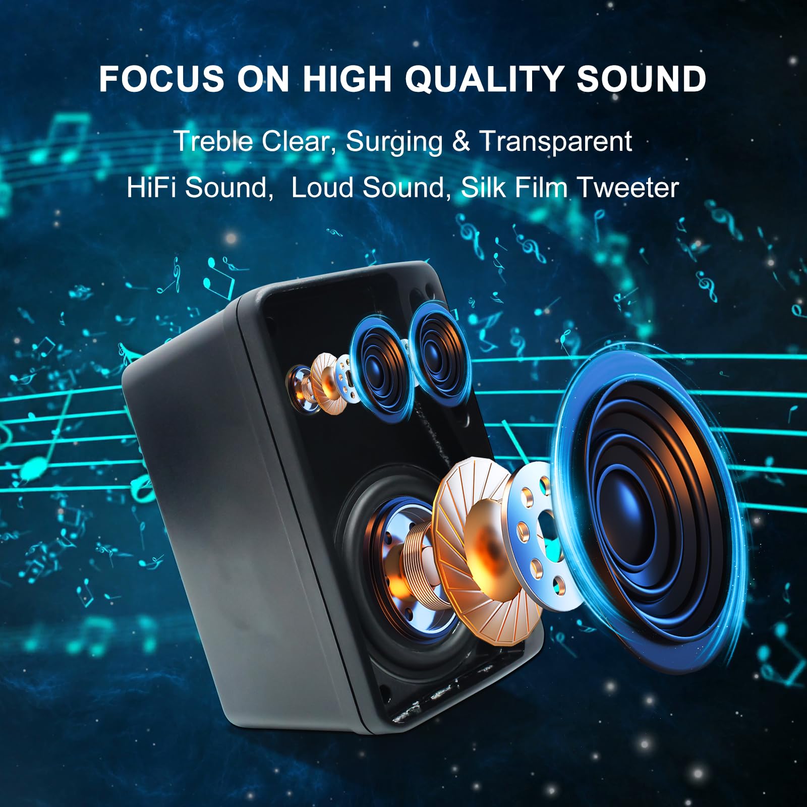 Herdio 3.5 Inch Passive Outdoor Speakers Wired Waterproof, 200W 3 Way Premium Mountable Wall Mount Speakers With Superior Sound,