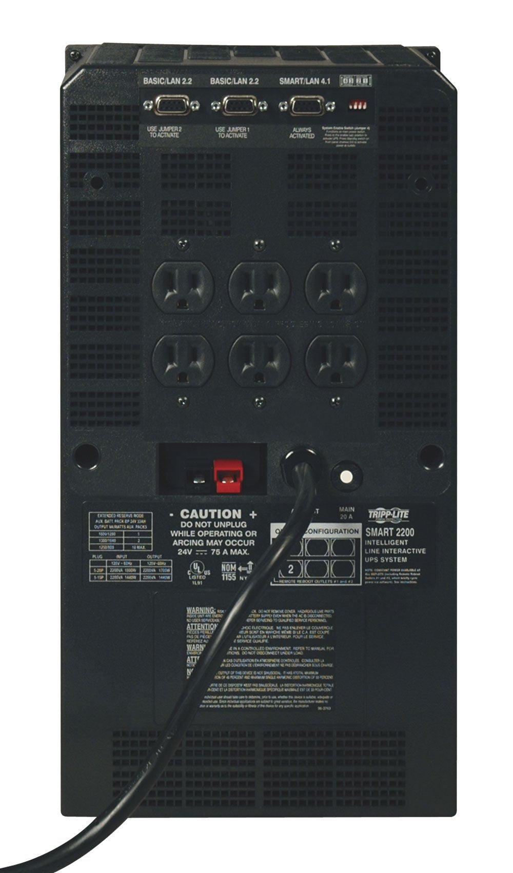 Tripp Lite Smart2200Net 2200Va 1700W Ups Smart Tower Avr 120V Xl Db9 For Servers, 6 Outlets