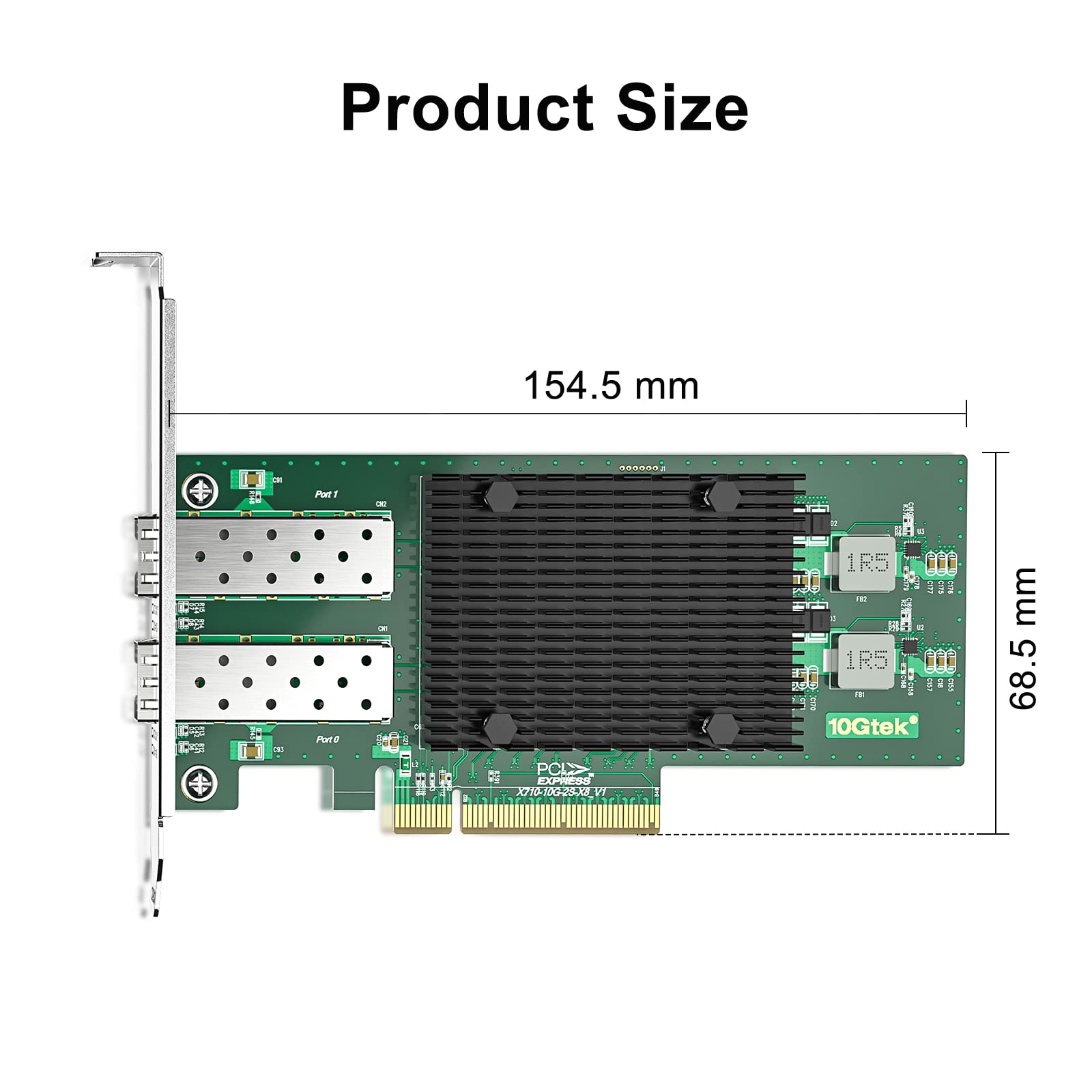 10Gtek 10Gb Pci E Nic Network Card, Dual Sfp+ Port, With Original Intel X710 Bm2, Pci Express Ethernet Lan Adapter Support Windo