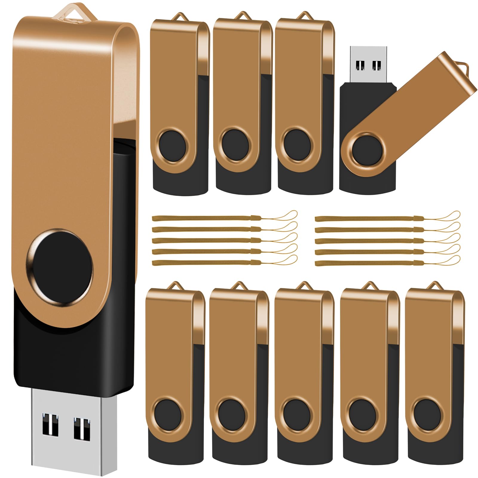 Eastbull 64Gb Usb Flash Drive Bulk Thumb Drives 10 Pack With Lanyards Usb 2.0 Jump Drive 64Gb Memory Sticks Zip Drive Pen Drive