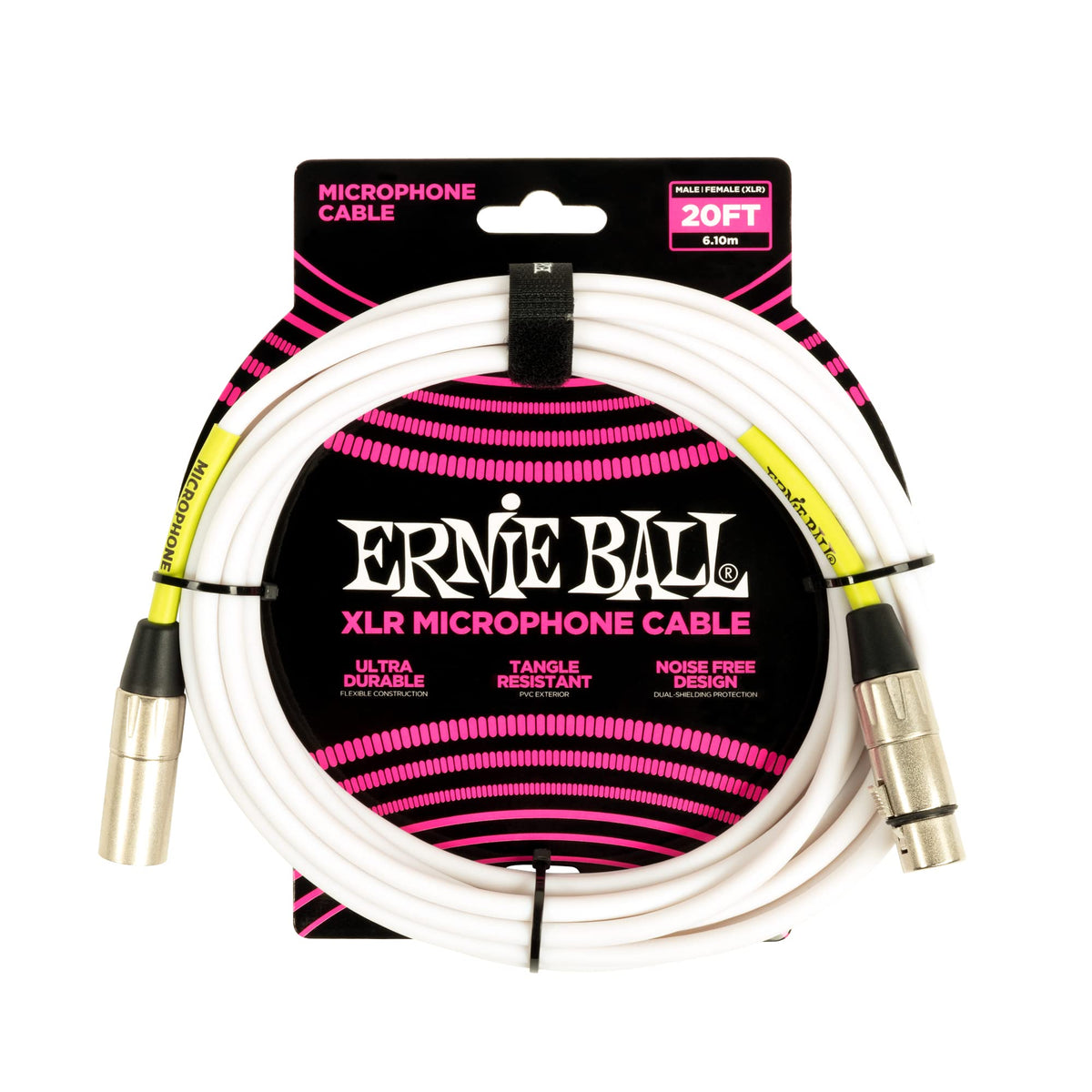 Ernie Ball Xlr Microphone Cable, 20Ft, White (P06389)