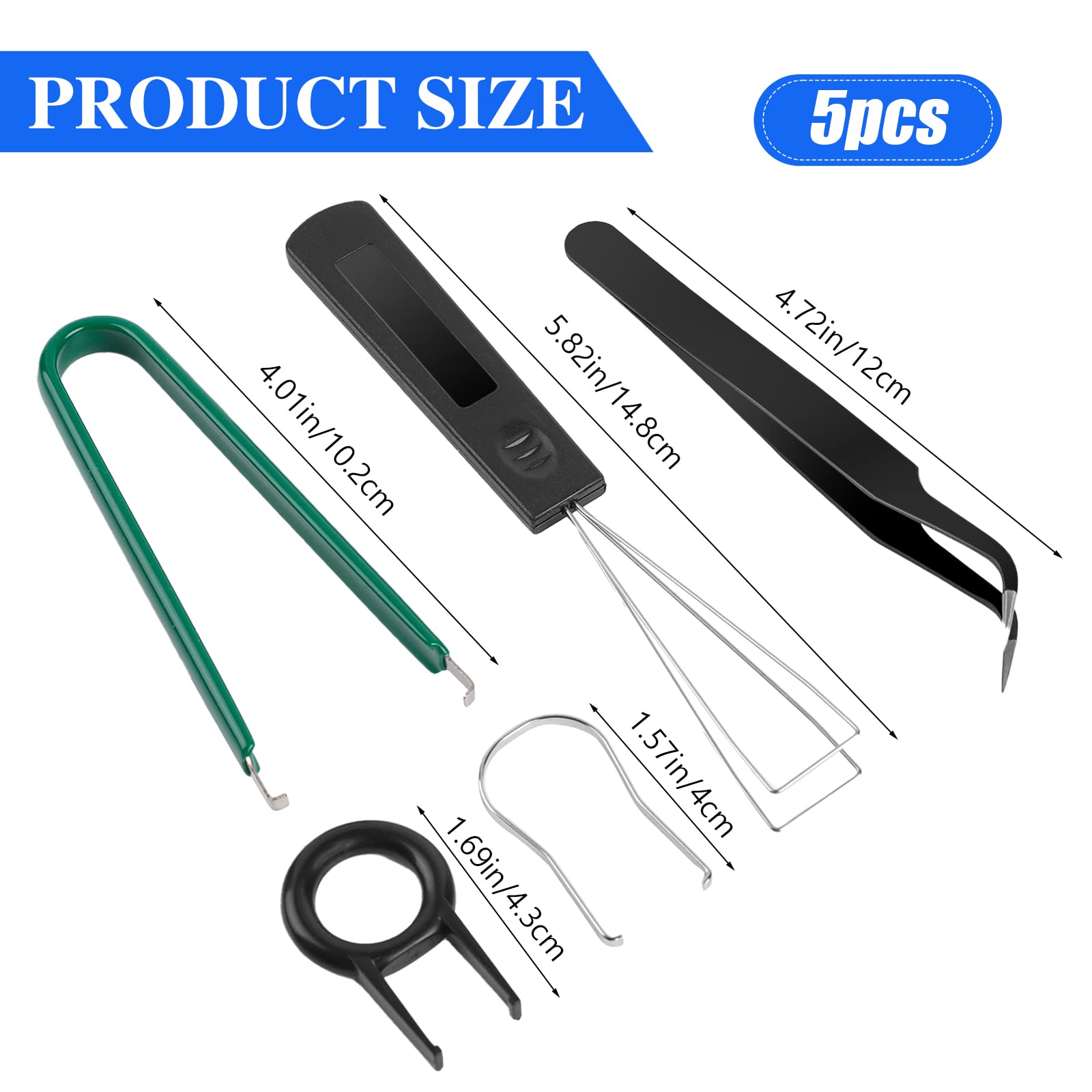 5 Pcs Keyboard Puller Set,Keyboard Cleaning Tools Set Switch Puller Set Stainless Steel Keycap Remover Kit Keyboard Cleaner Tool