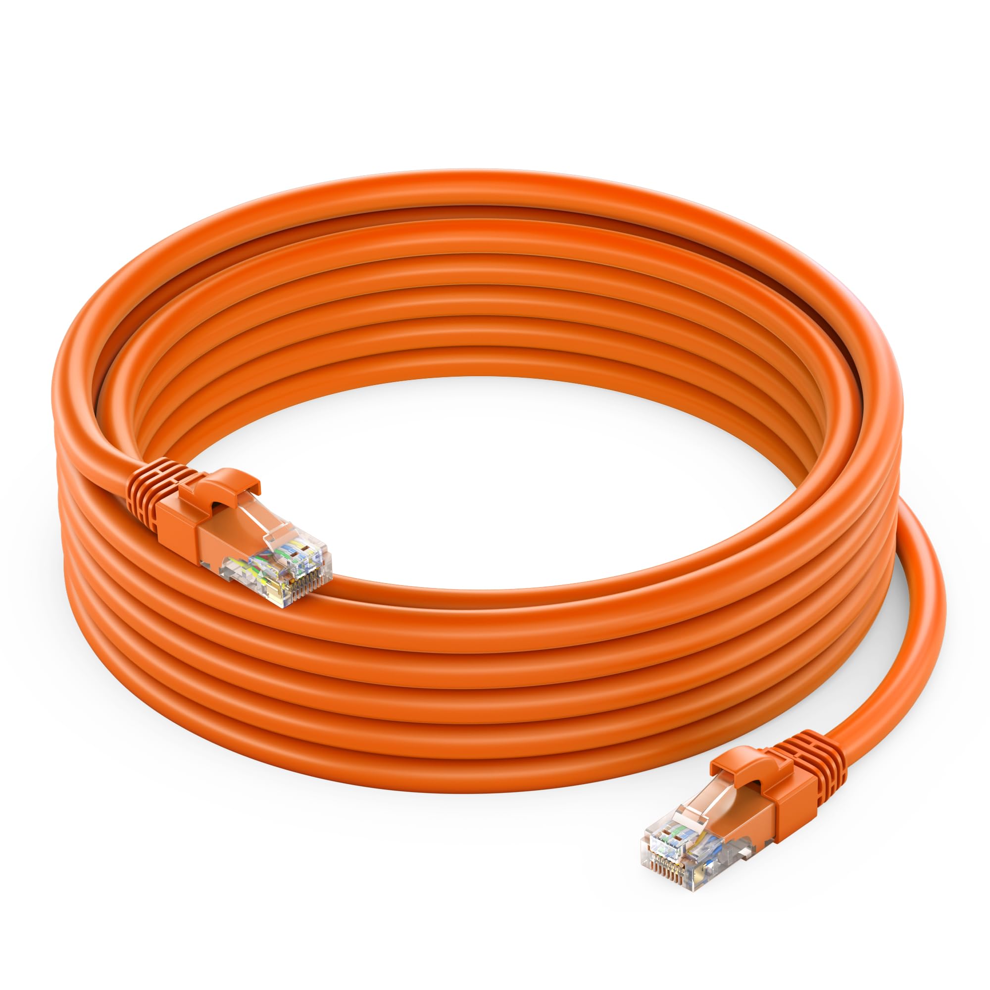 Maximm Cat 6 Ethernet Cable 10 Ft   High Speed Lan Cable, Internet Cable, Patch Cable, And Network Cable   Utp, 10Gbps, 550Mhz Ethernet Cord   Orange
