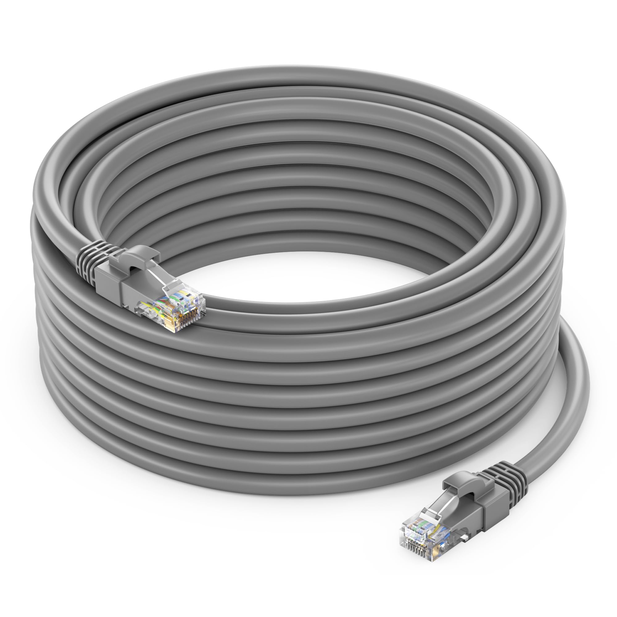 Maximm Cat 6 Ethernet Cable - 30 ft High-Speed LAN, Internet, Patch, and Network Cable - UTP, 10Gbps, 550MHz Ethernet Cord - Gra